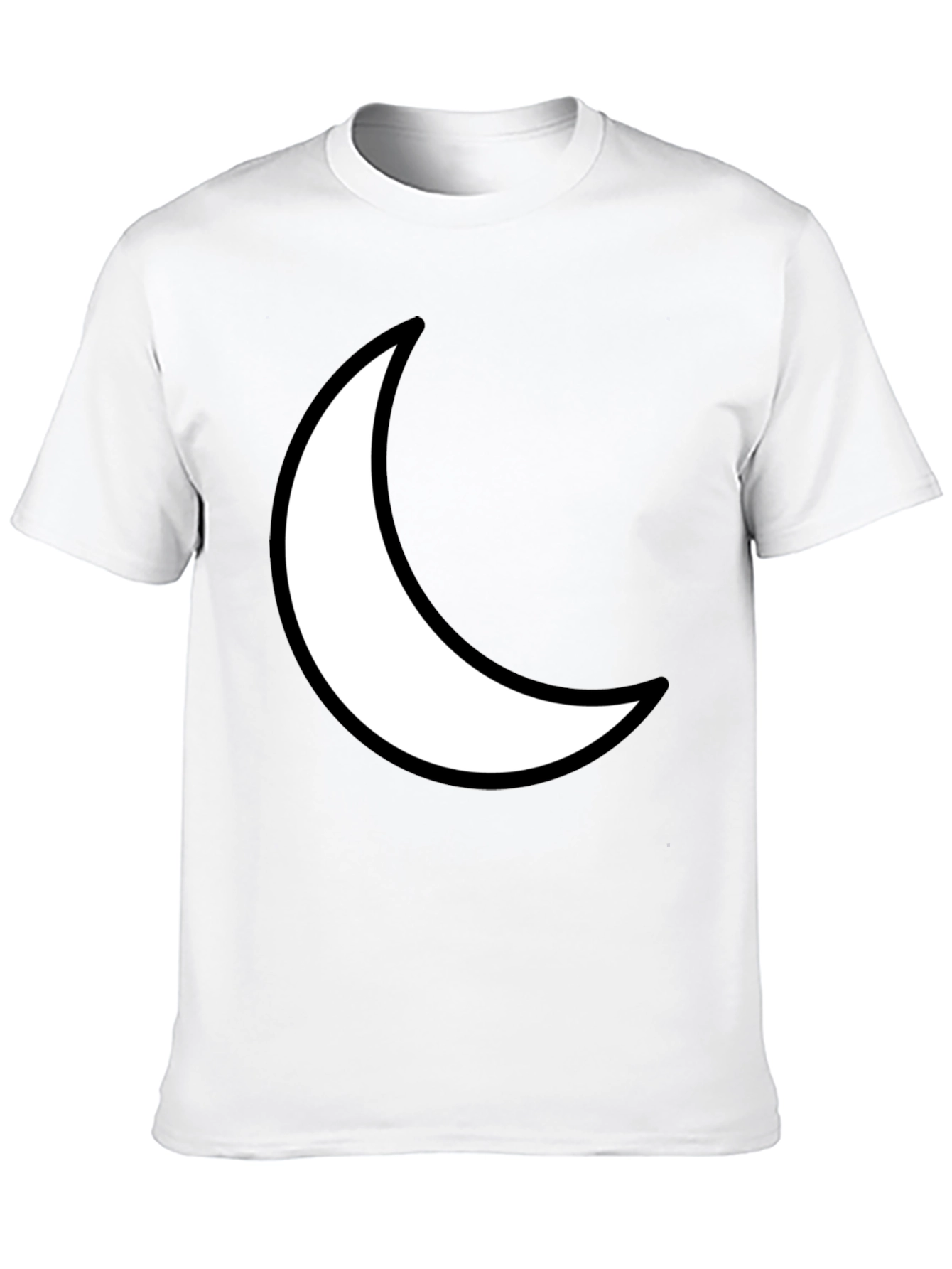 Crescent Moon Graphic Tee - Black Cotton T-Shirt
