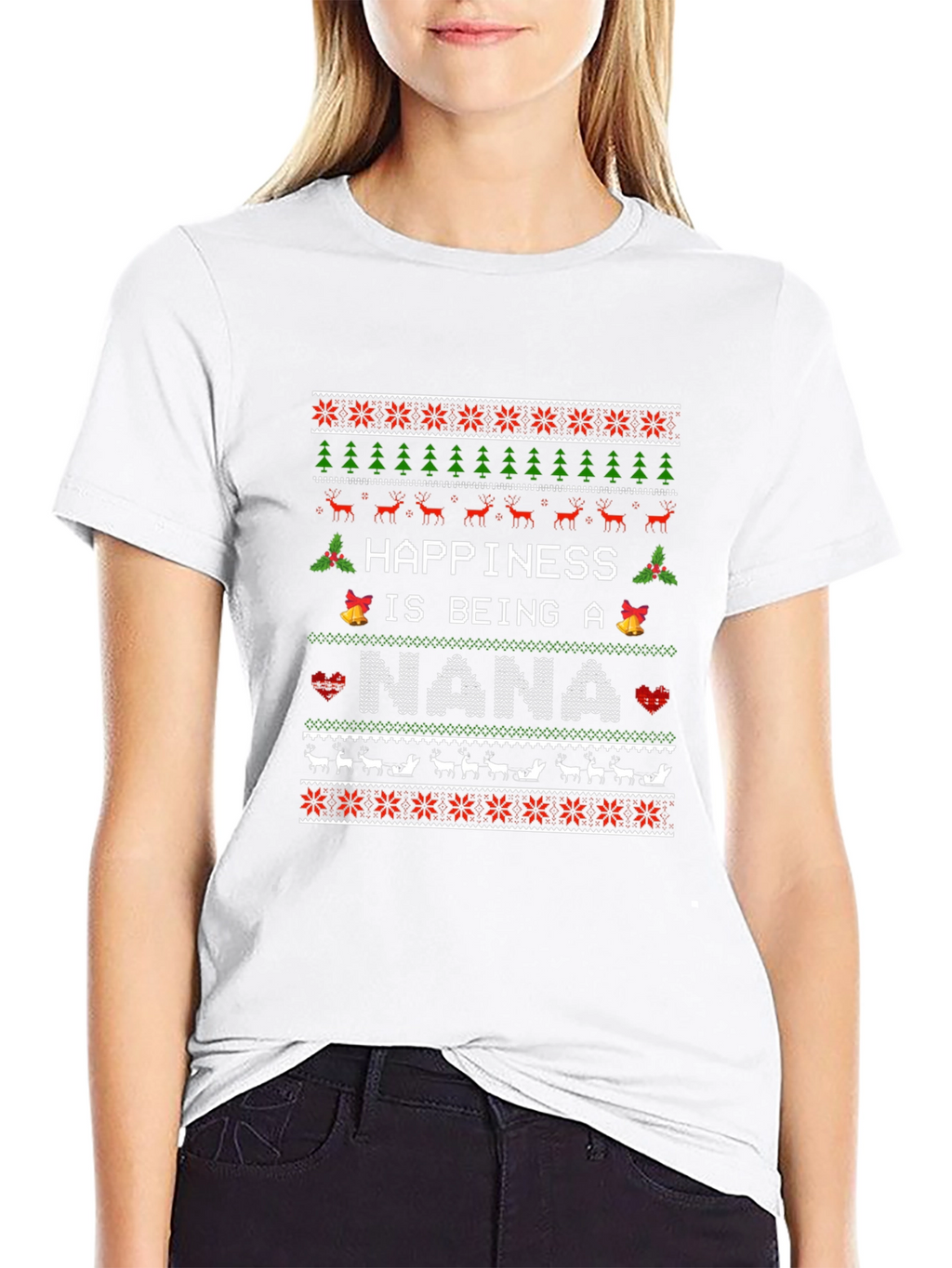 Happiness is Being A Nana Christmas Sweater T-Shirt
