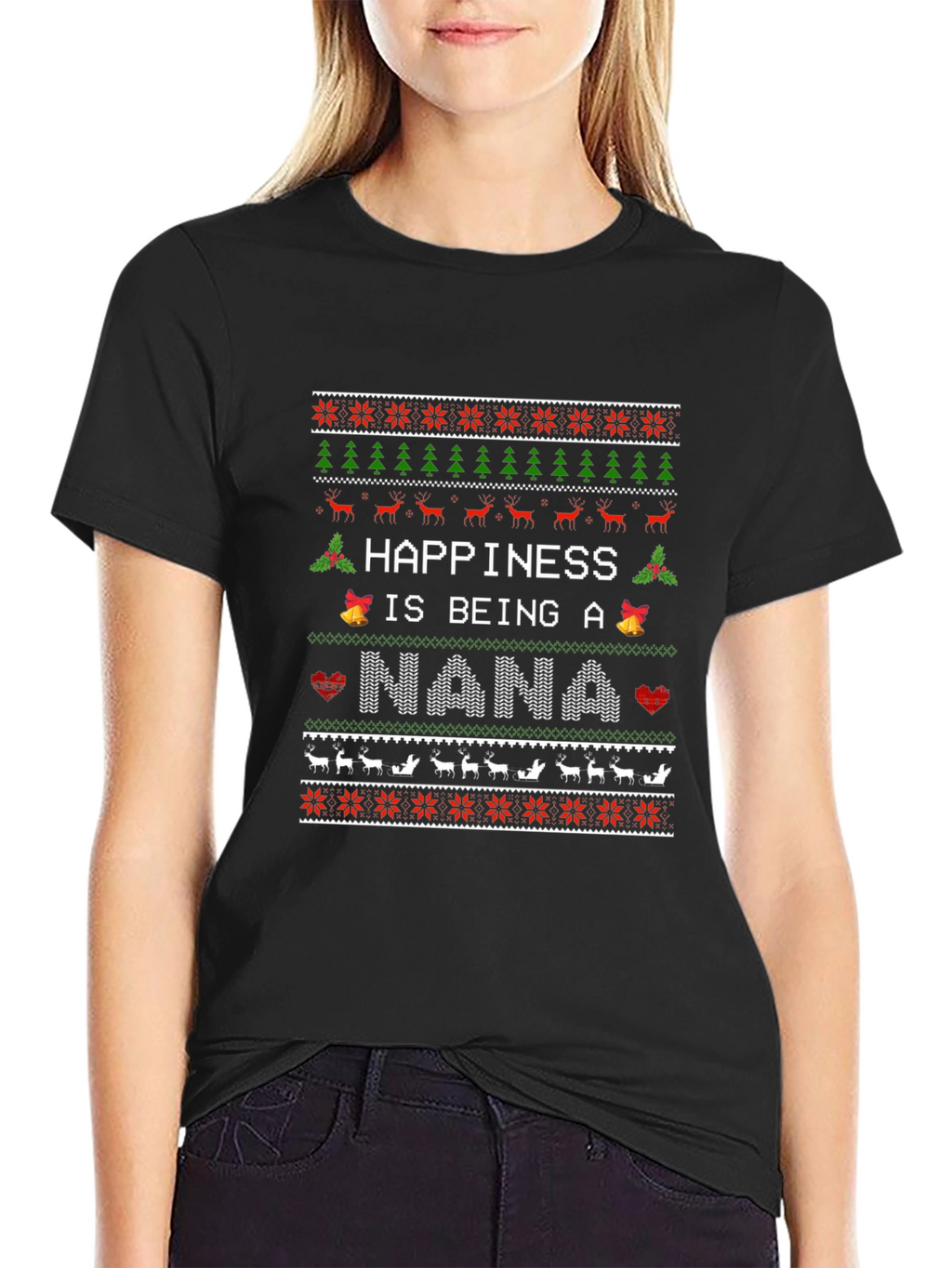 Happiness is Being A Nana Christmas Sweater T-Shirt
