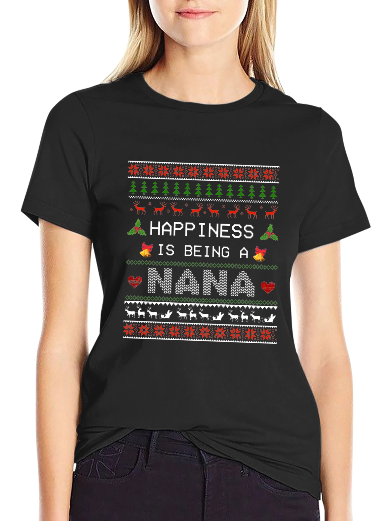 Happiness is Being A Nana Christmas Sweater T-Shirt