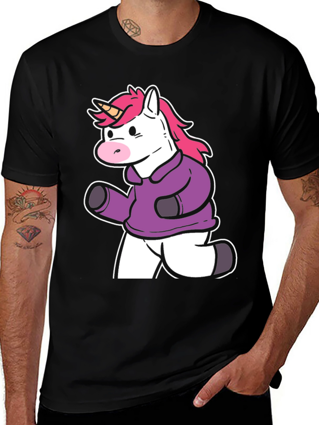 Running Unicorn Graphic Tee - Black