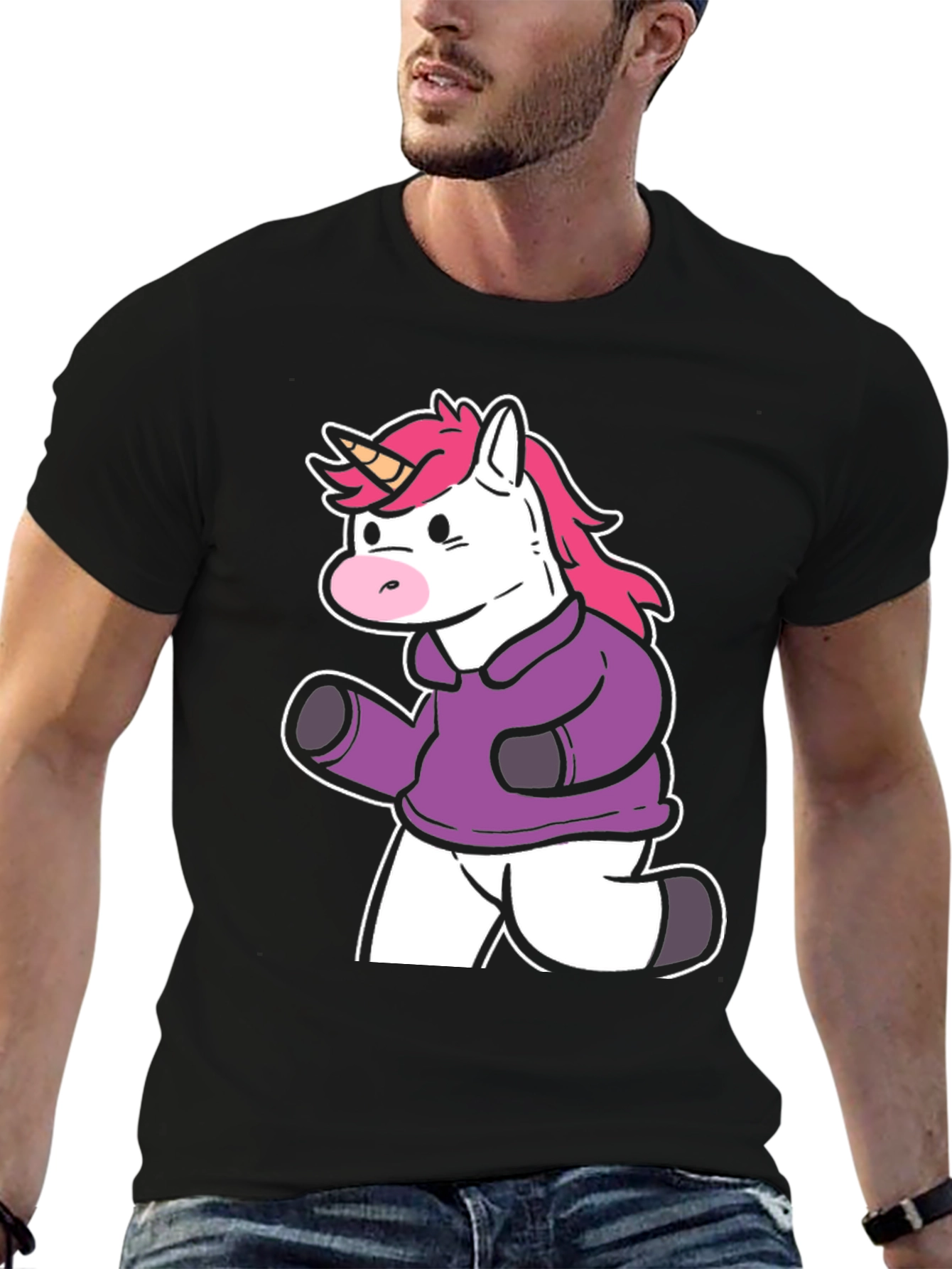 Running Unicorn Graphic Tee - Black