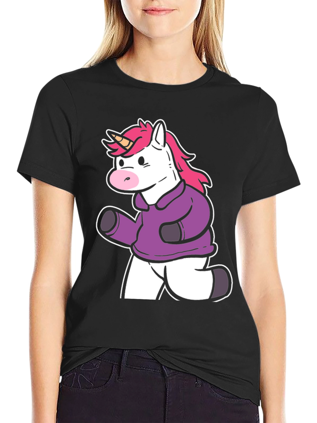 Running Unicorn Graphic Tee - Black