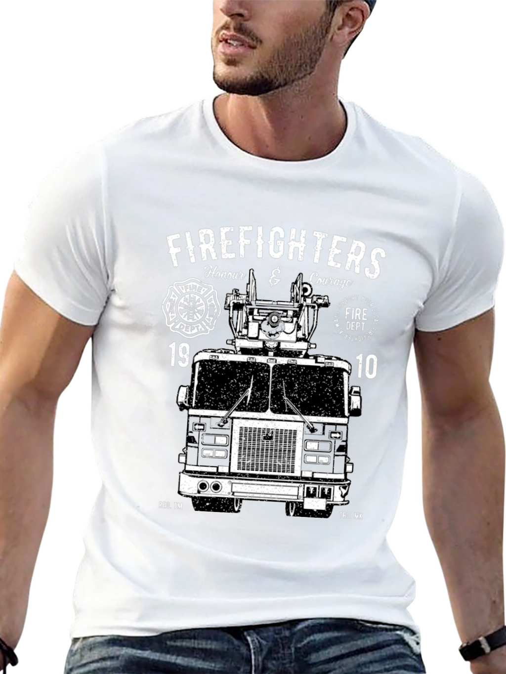 Firefighters Honor and Courage Black T-Shirt