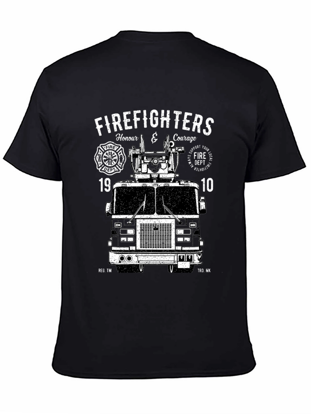 Firefighters Honor and Courage Black T-Shirt