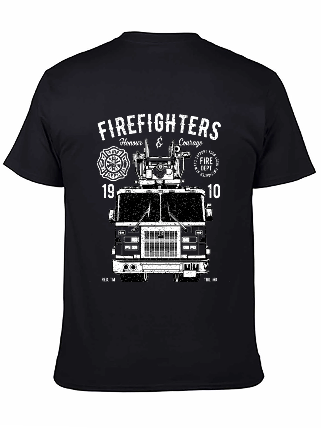 Firefighters Honor and Courage Black T-Shirt