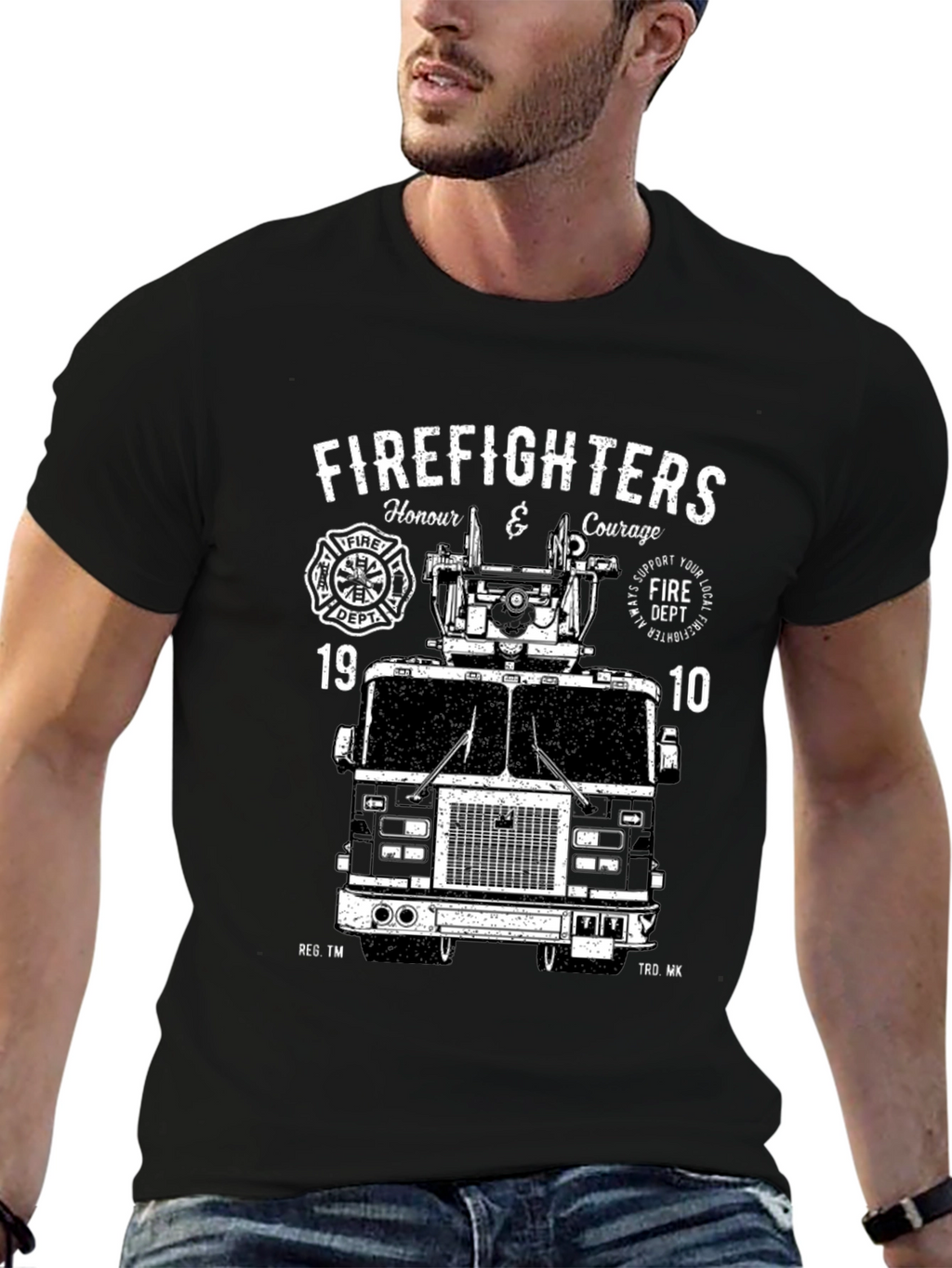 Firefighters Honor and Courage Black T-Shirt