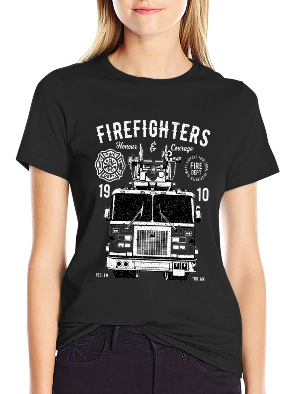 Firefighters Honor and Courage Black T-Shirt