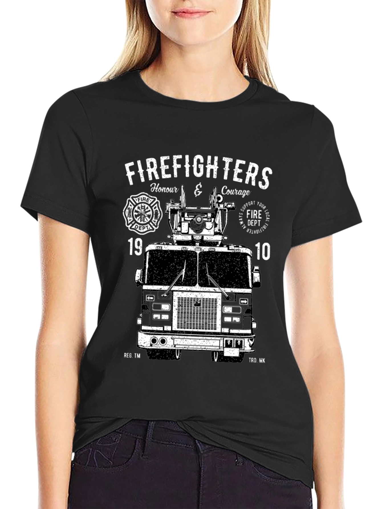 Firefighters Honor and Courage Black T-Shirt
