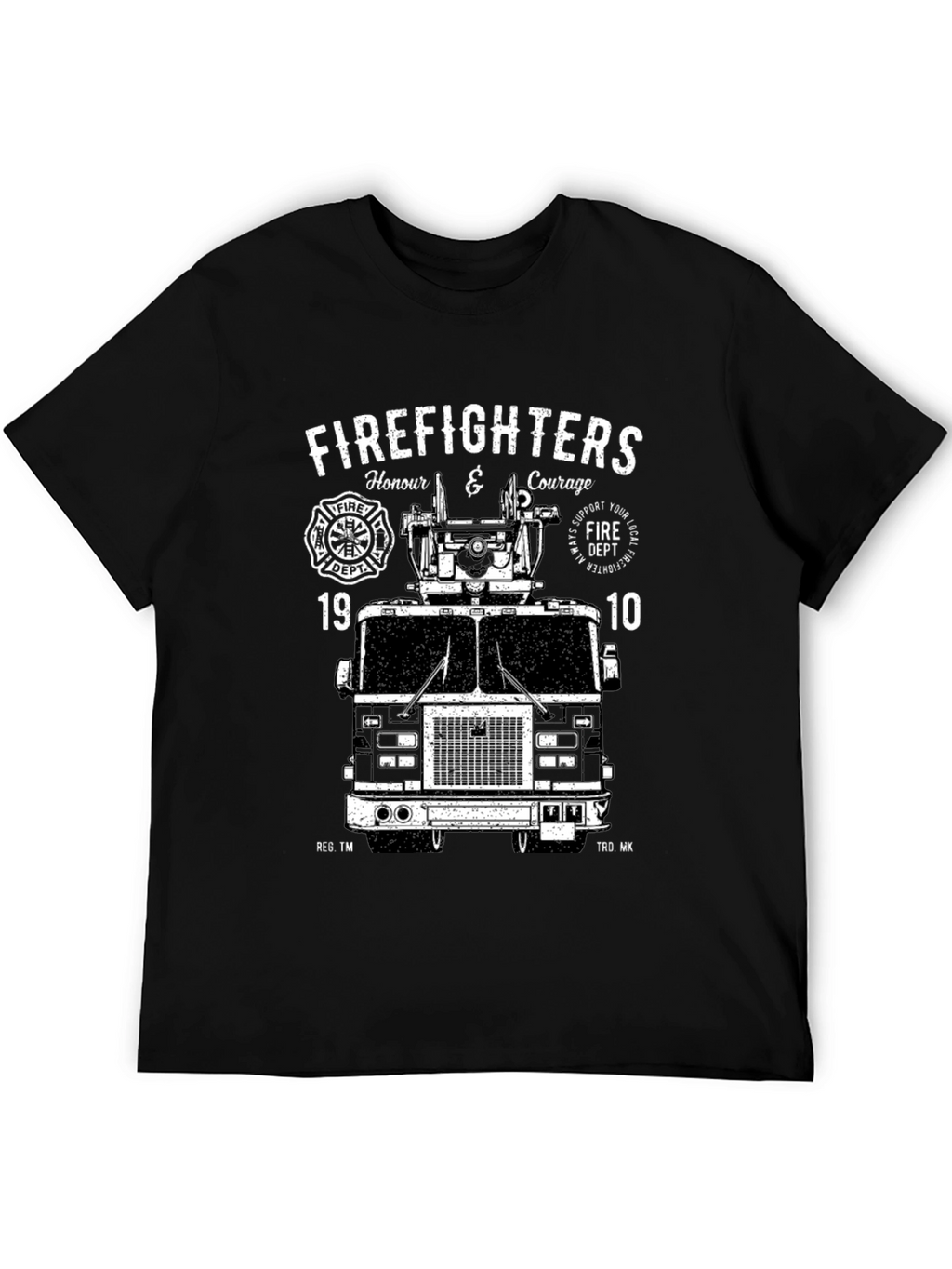 Firefighters Honor and Courage Black T-Shirt