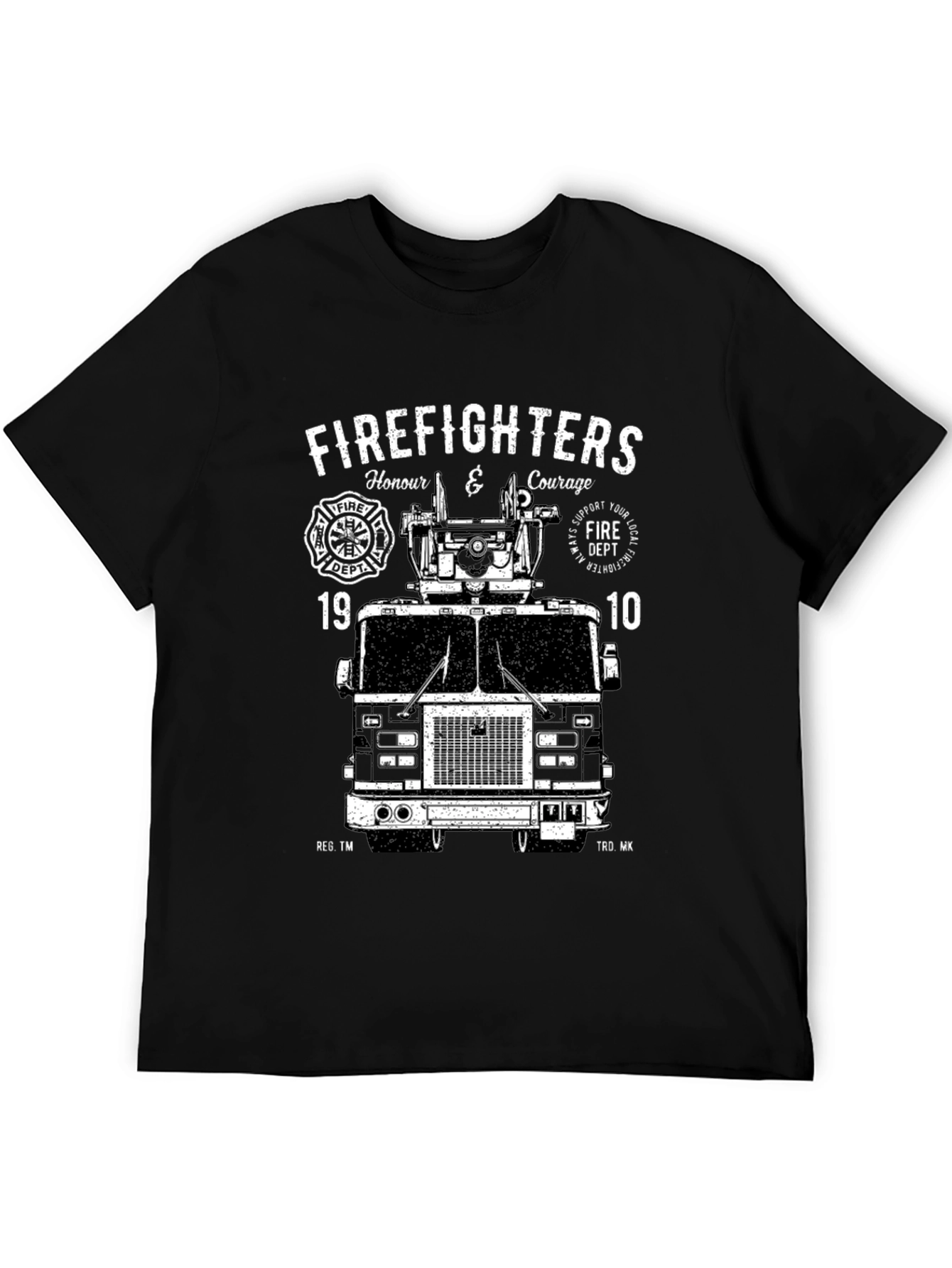 Firefighters Honor and Courage Black T-Shirt