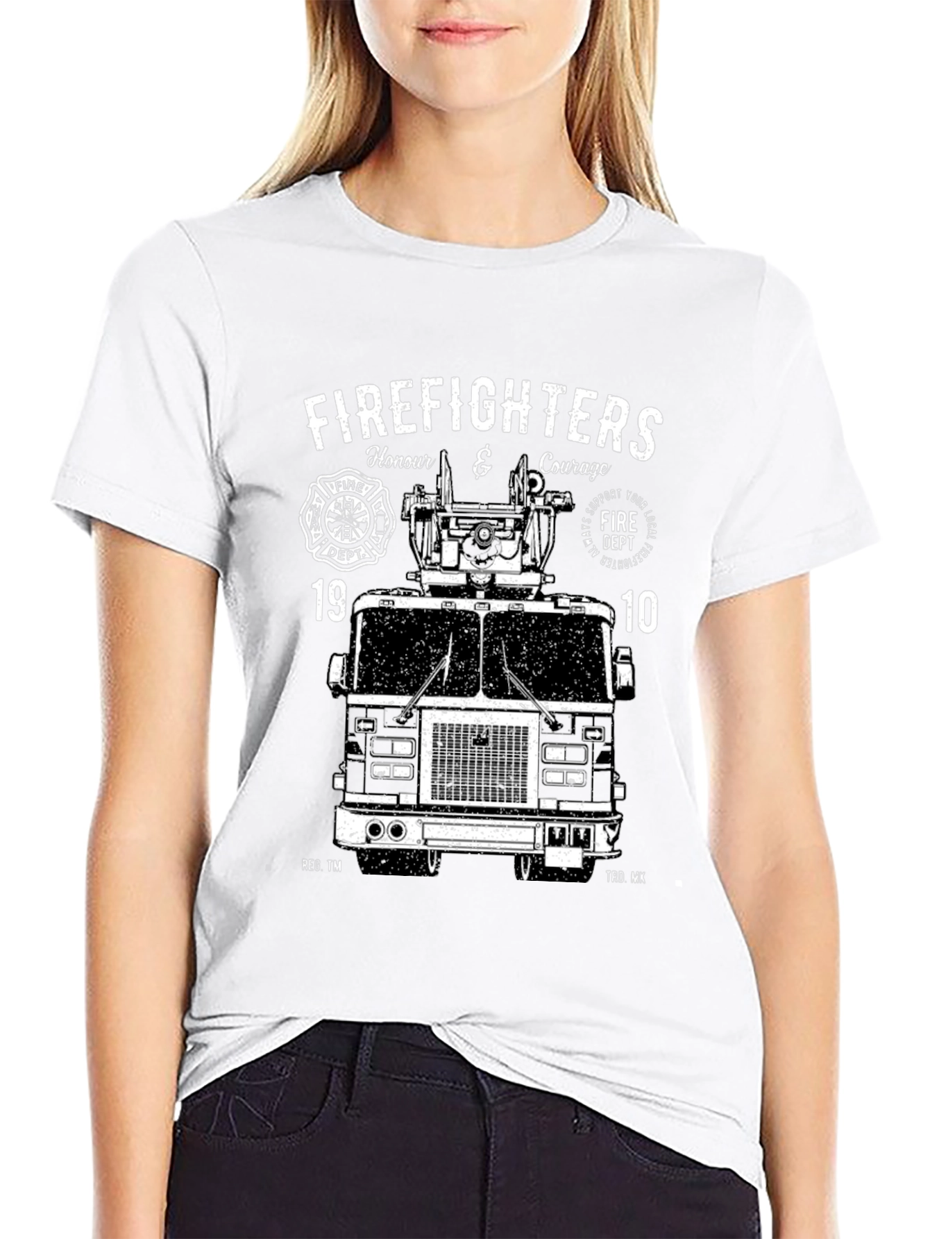 Firefighters Honor and Courage Black T-Shirt