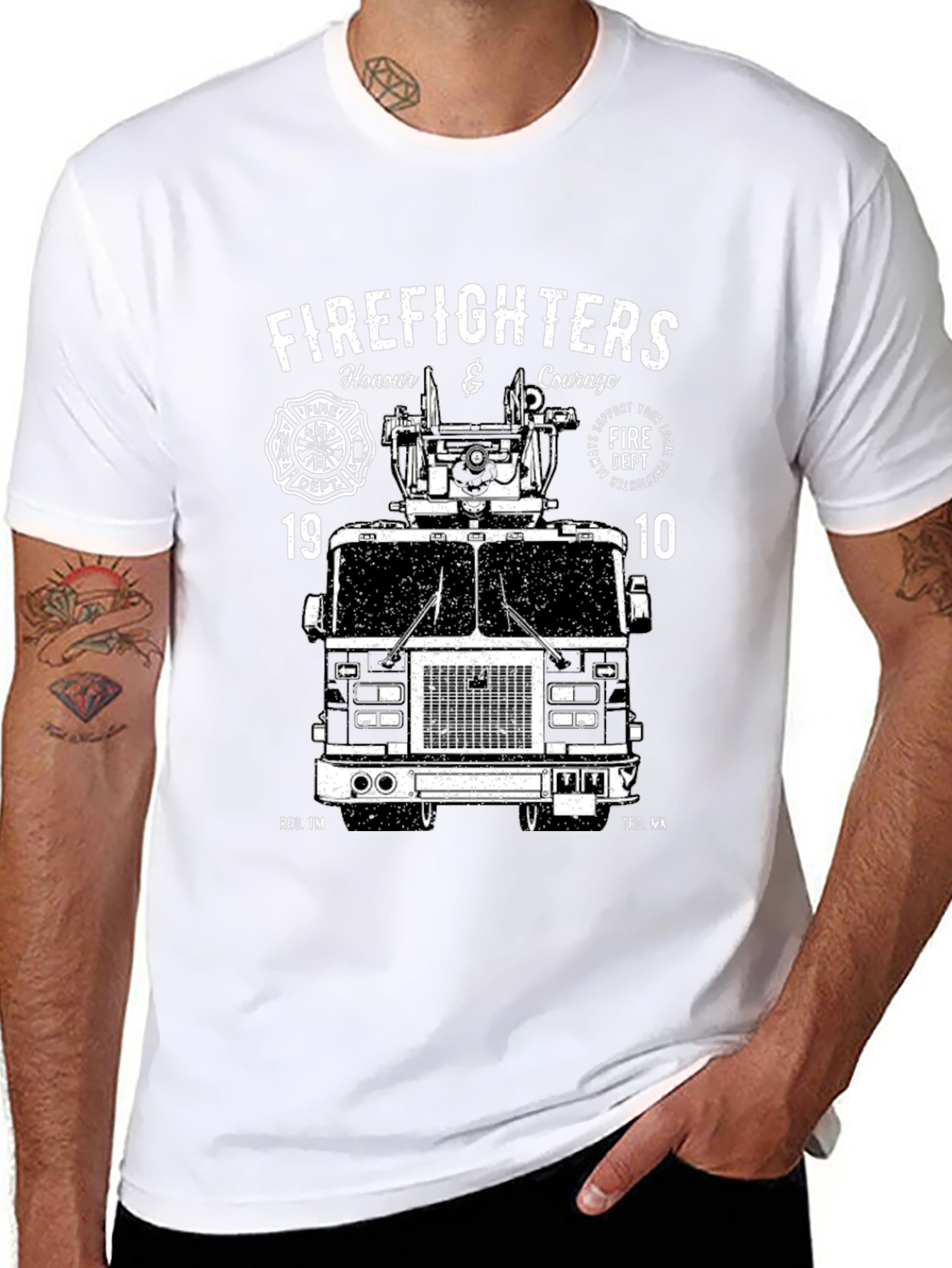 Firefighters Honor and Courage Black T-Shirt