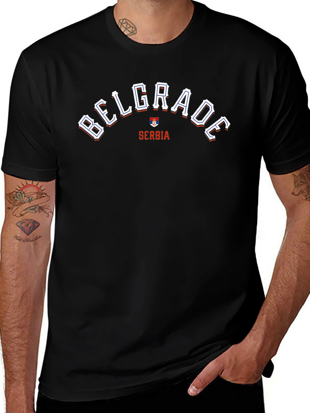 Belgrade Serbia T-Shirt - Black Graphic Tee