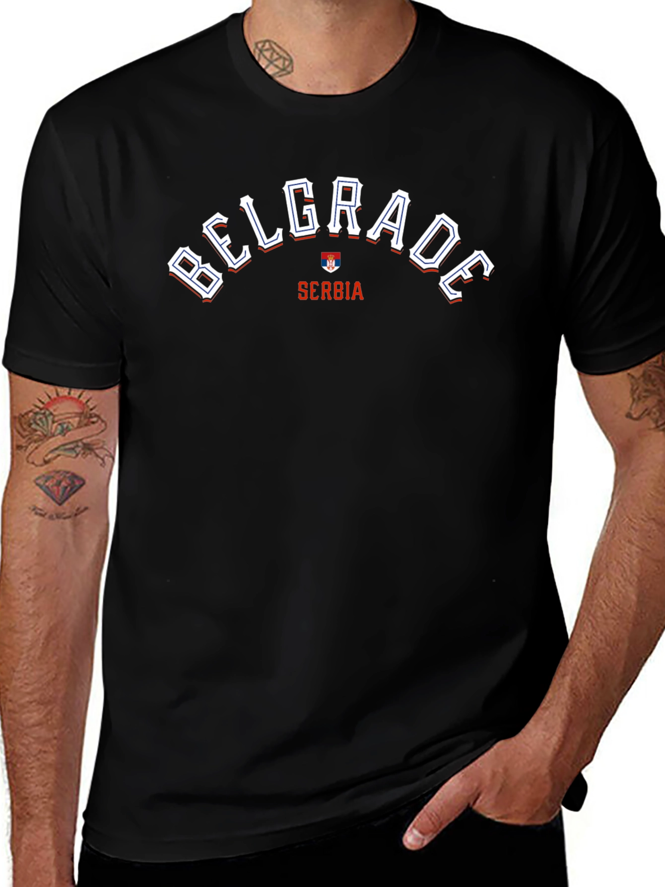 Belgrade Serbia T-Shirt - Black Graphic Tee