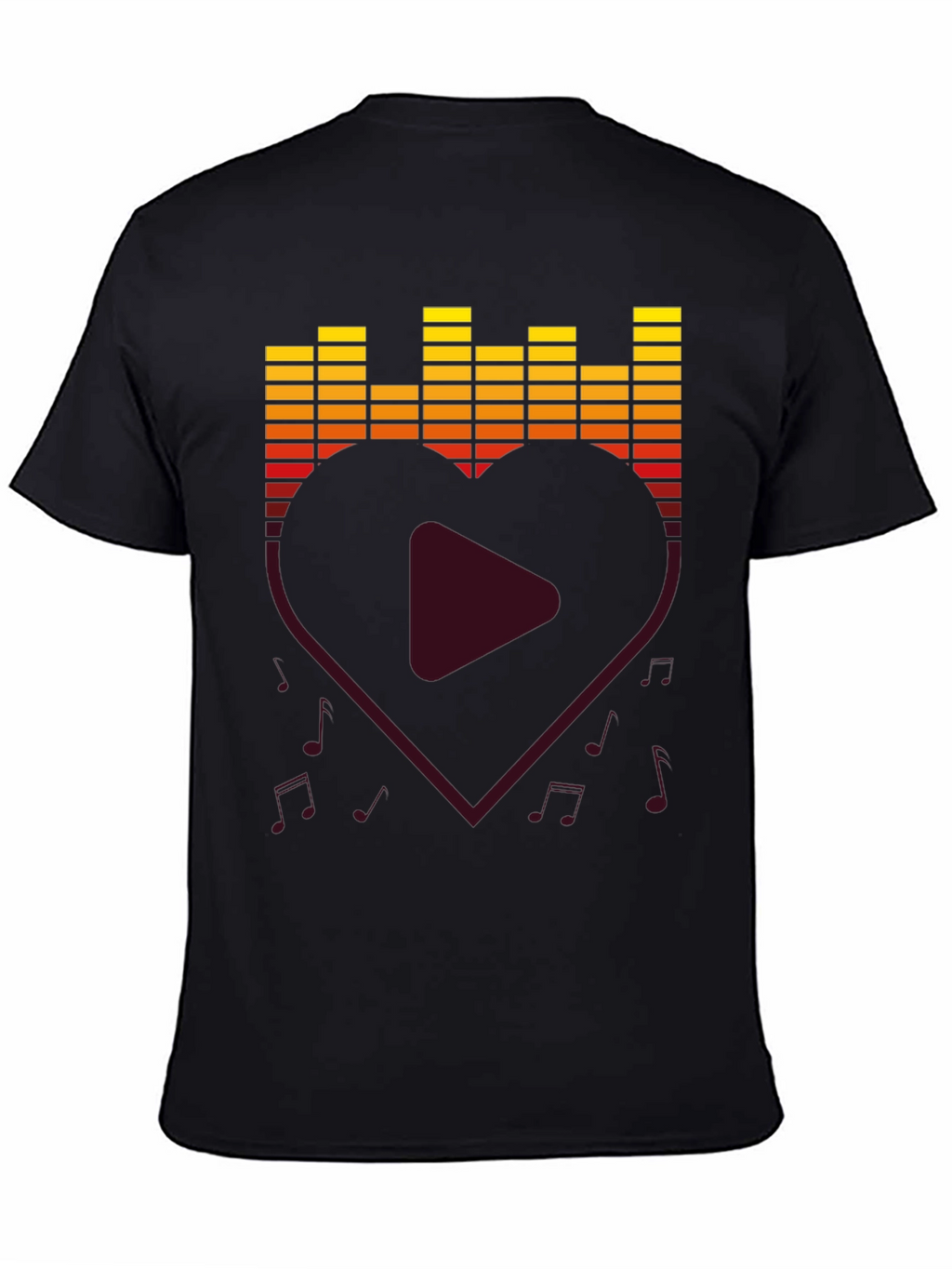 Music Lover T-Shirt - Heart Equalizer Design