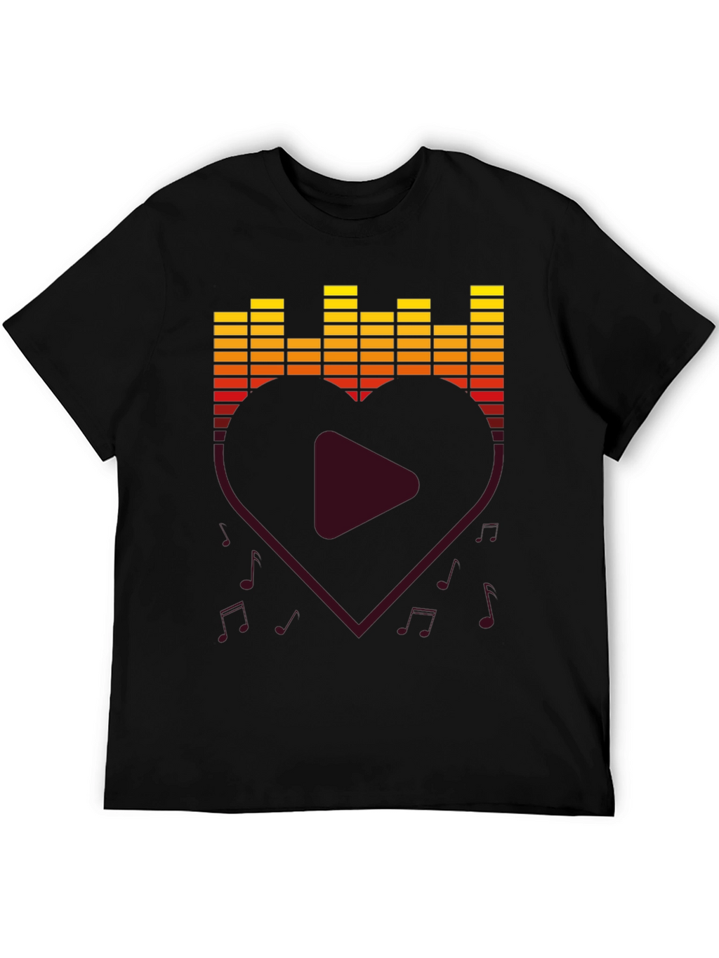 Music Lover T-Shirt - Heart Equalizer Design