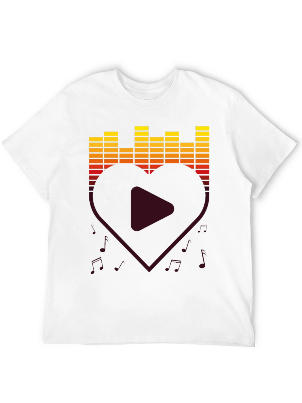 Music Lover T-Shirt - Heart Equalizer Design