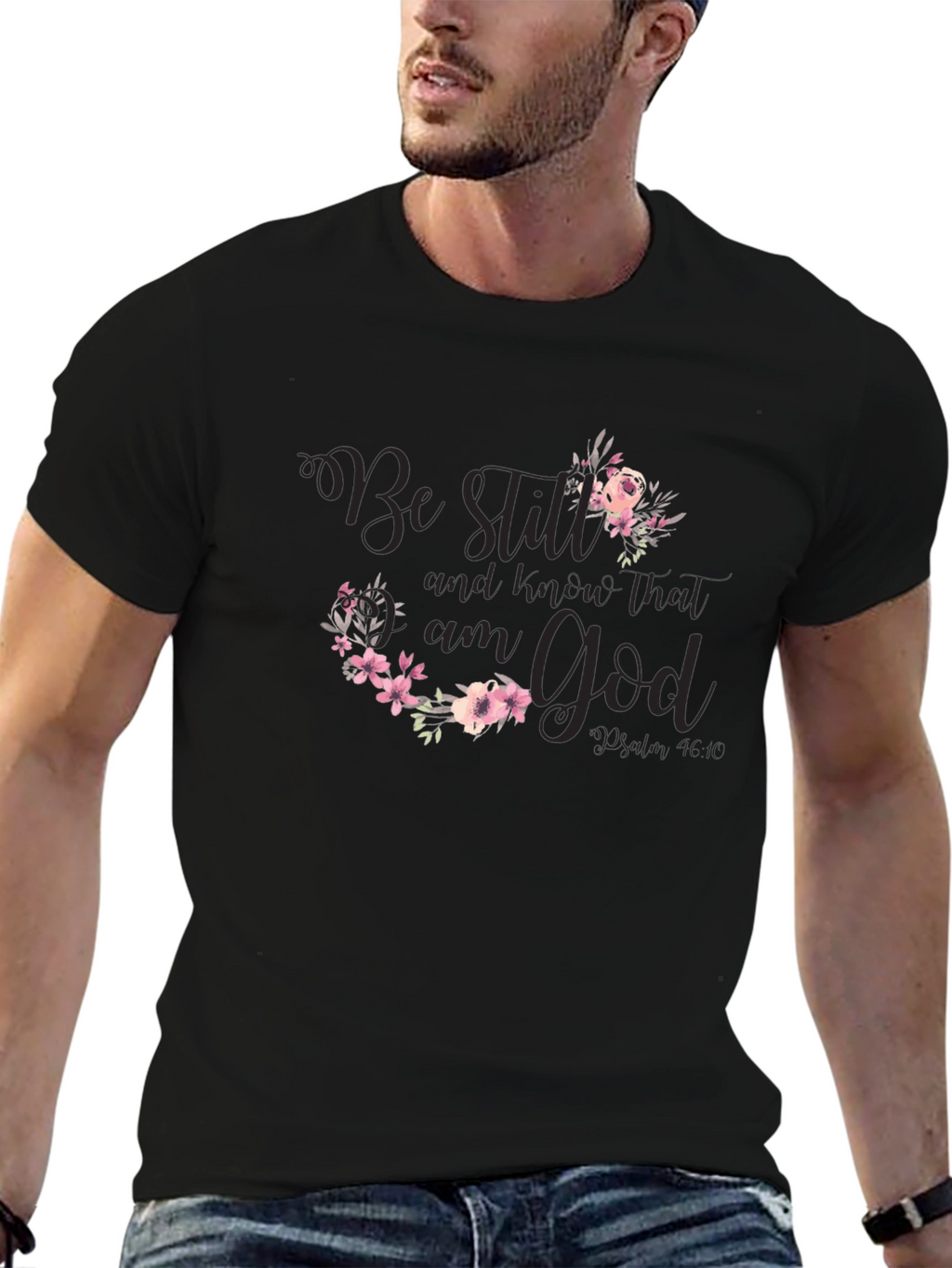 Floral Be Still Christian T-Shirt