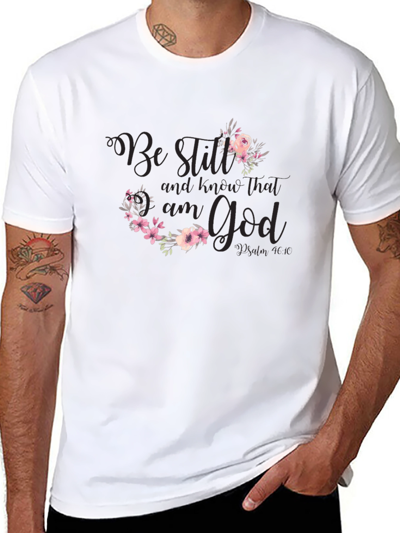 Floral Be Still Christian T-Shirt