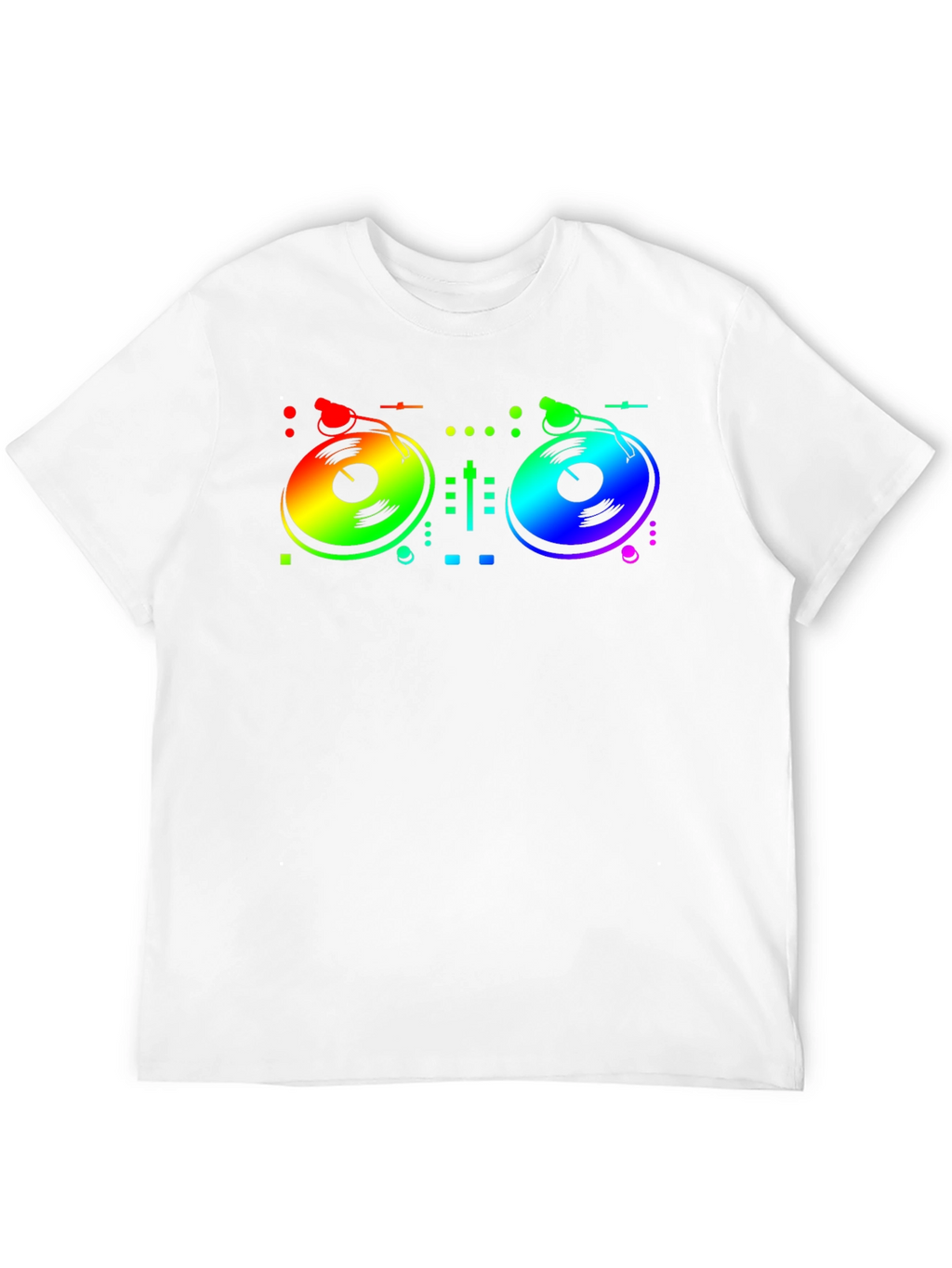 Rainbow DJ Turntable Graphic T-Shirt