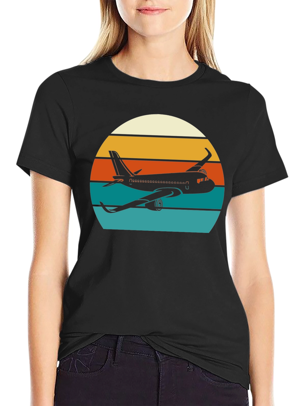 Retro Airplane Sunset T-Shirt - Aviation Tee