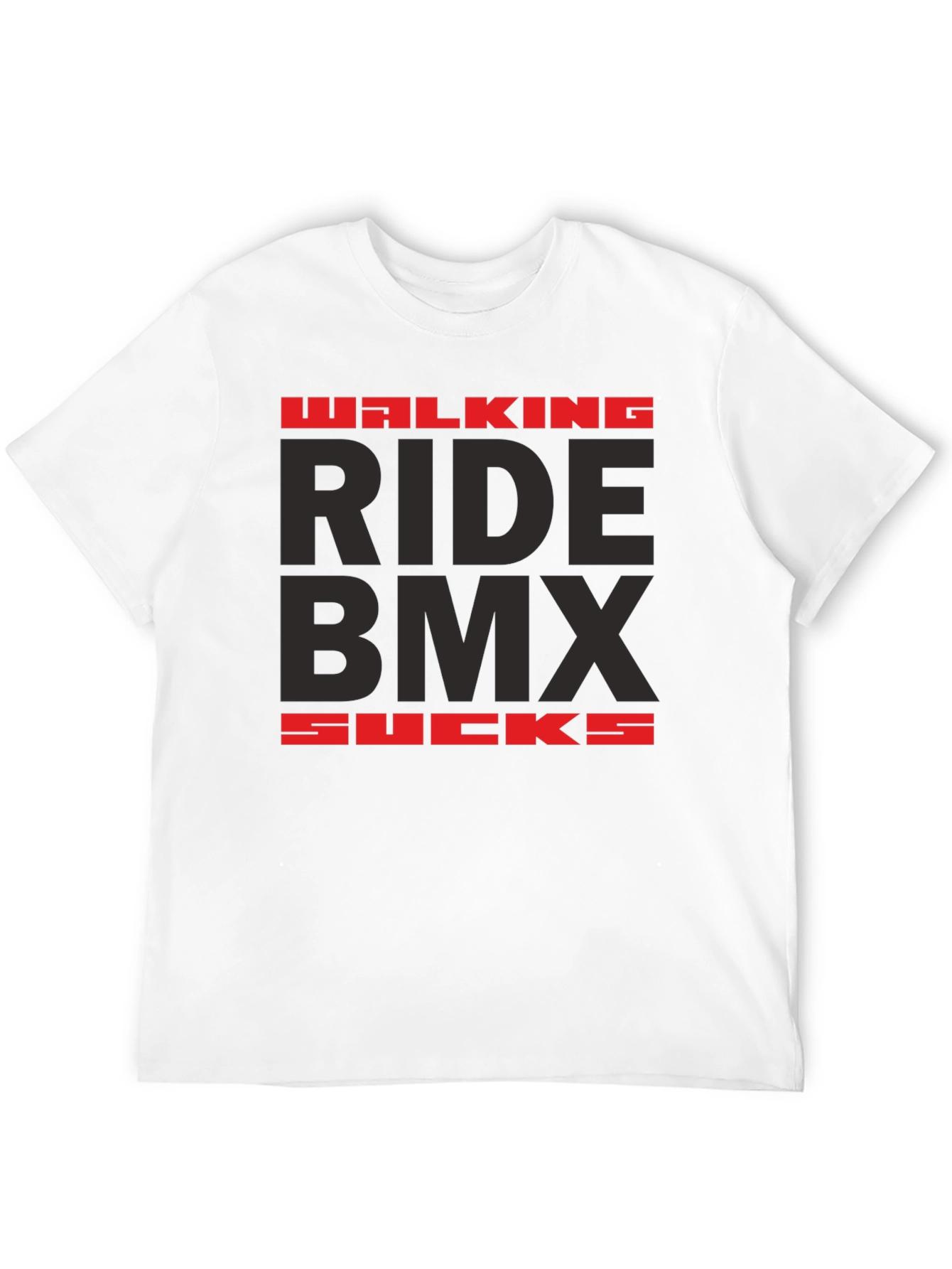 Walking Ride BMX Sucks Graphic Tee - Black