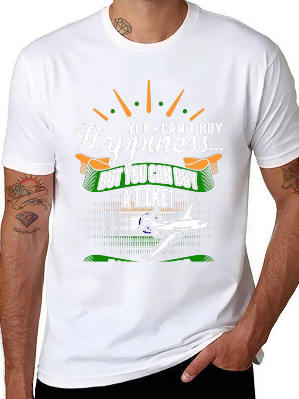 Happiness Ticket T-Shirt - Airplane Graphic Tee