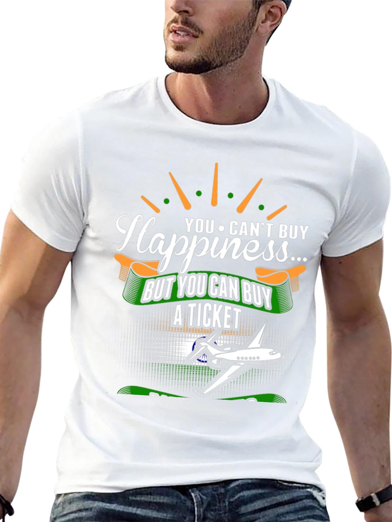 Happiness Ticket T-Shirt - Airplane Graphic Tee