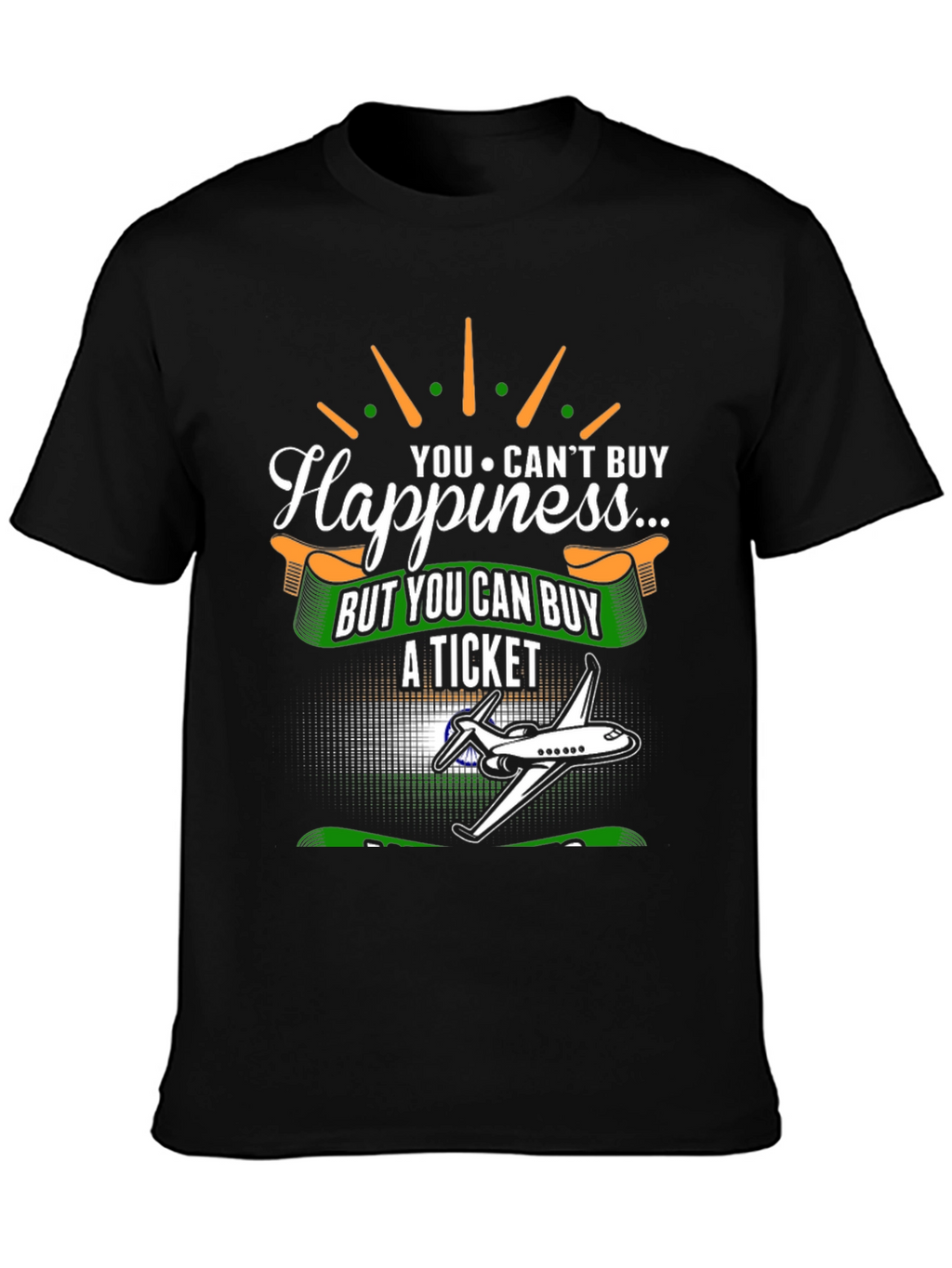 Happiness Ticket T-Shirt - Airplane Graphic Tee