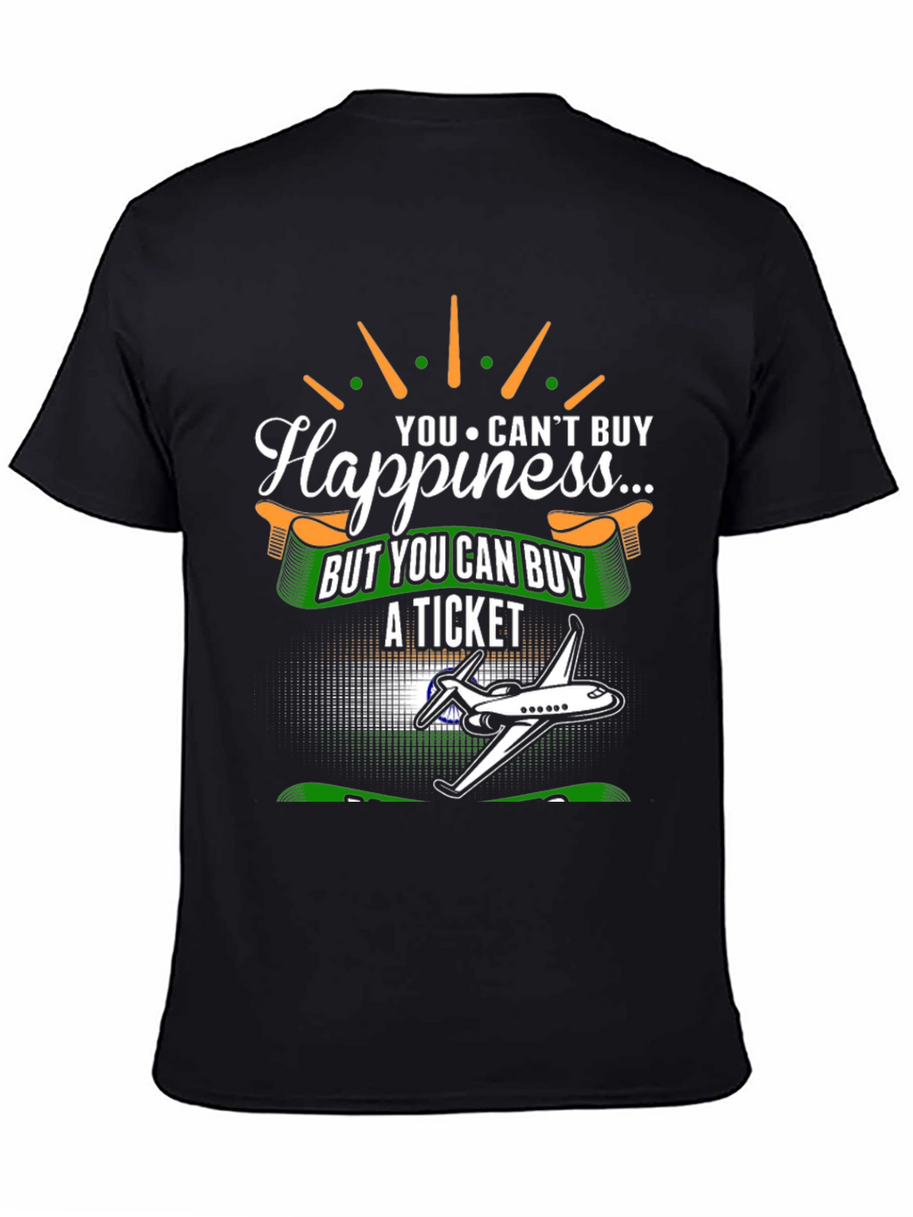 Happiness Ticket T-Shirt - Airplane Graphic Tee