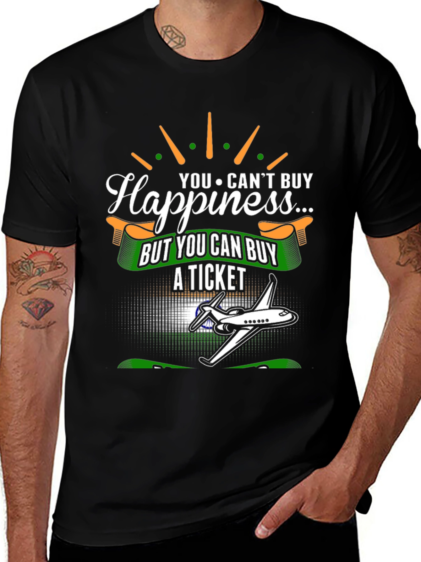 Happiness Ticket T-Shirt - Airplane Graphic Tee