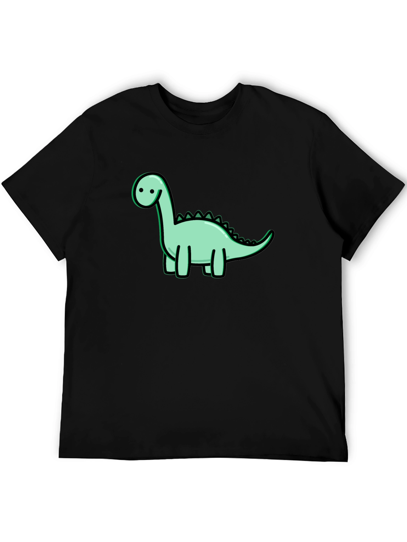 Cute Dinosaur Graphic Black T-Shirt