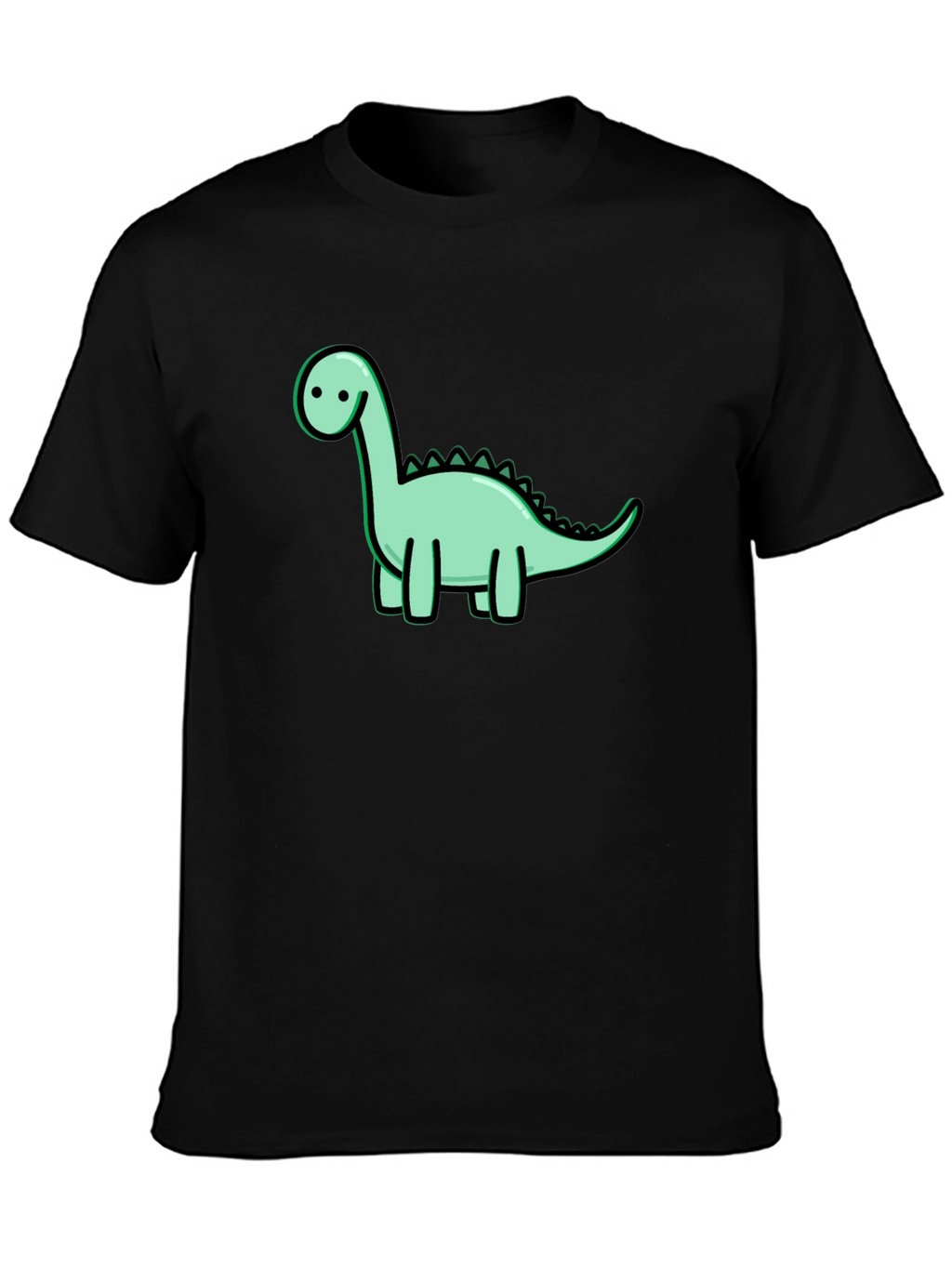Cute Dinosaur Graphic Black T-Shirt