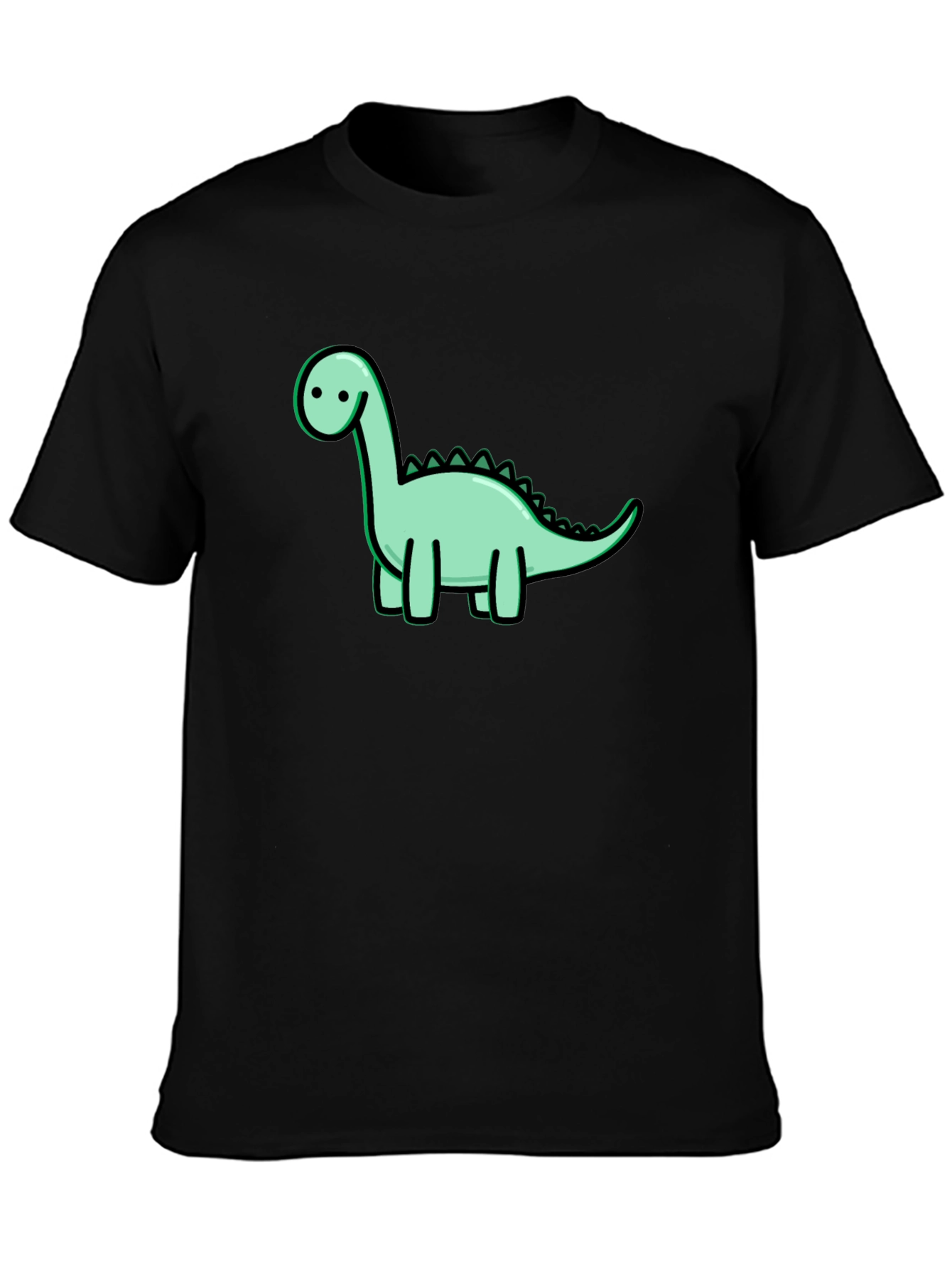 Cute Dinosaur Graphic Black T-Shirt