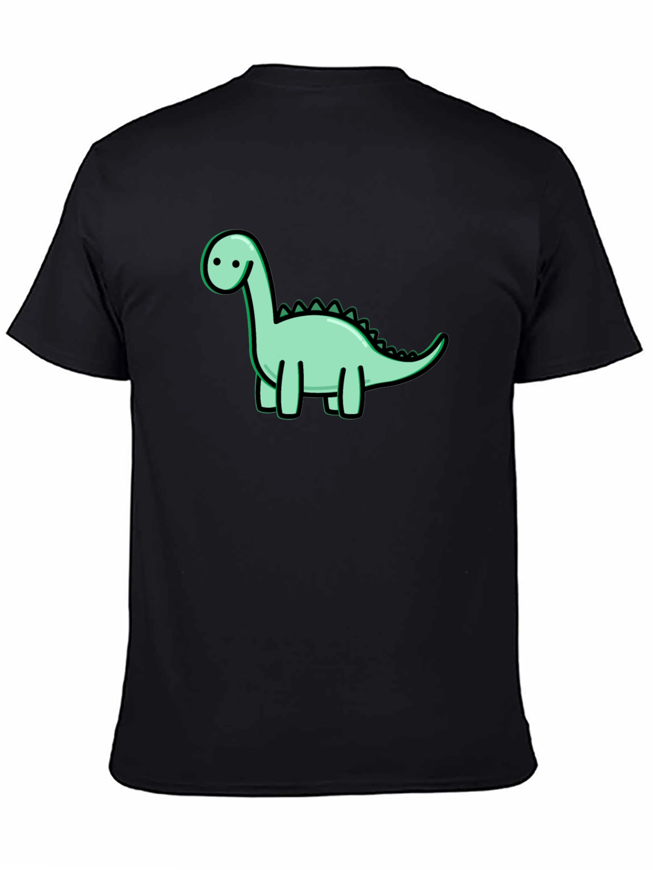 Cute Dinosaur Graphic Black T-Shirt
