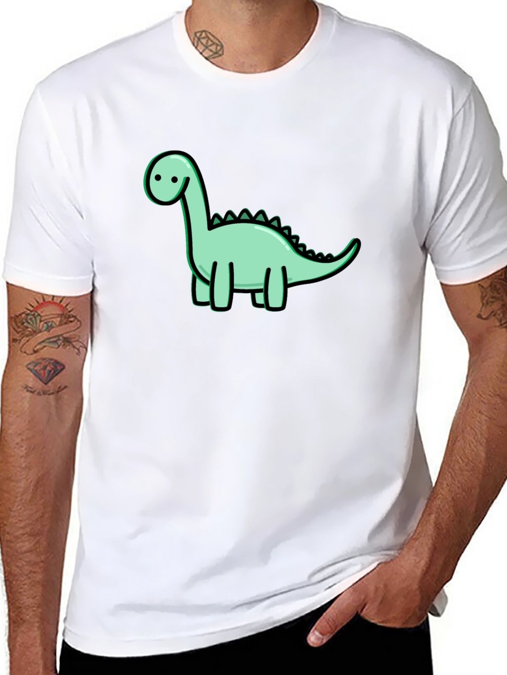 Cute Dinosaur Graphic Black T-Shirt