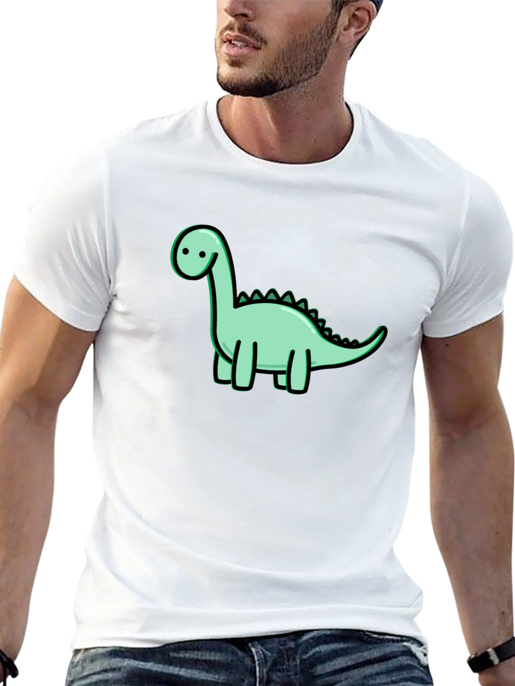 Cute Dinosaur Graphic Black T-Shirt