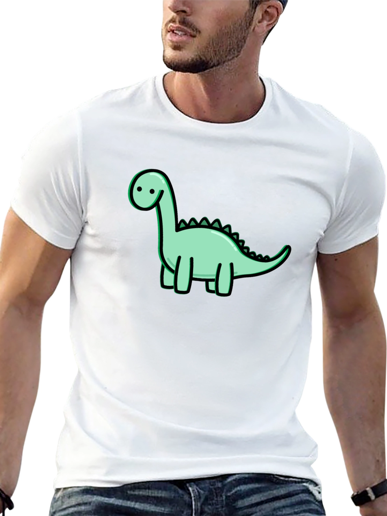 Cute Dinosaur Graphic Black T-Shirt