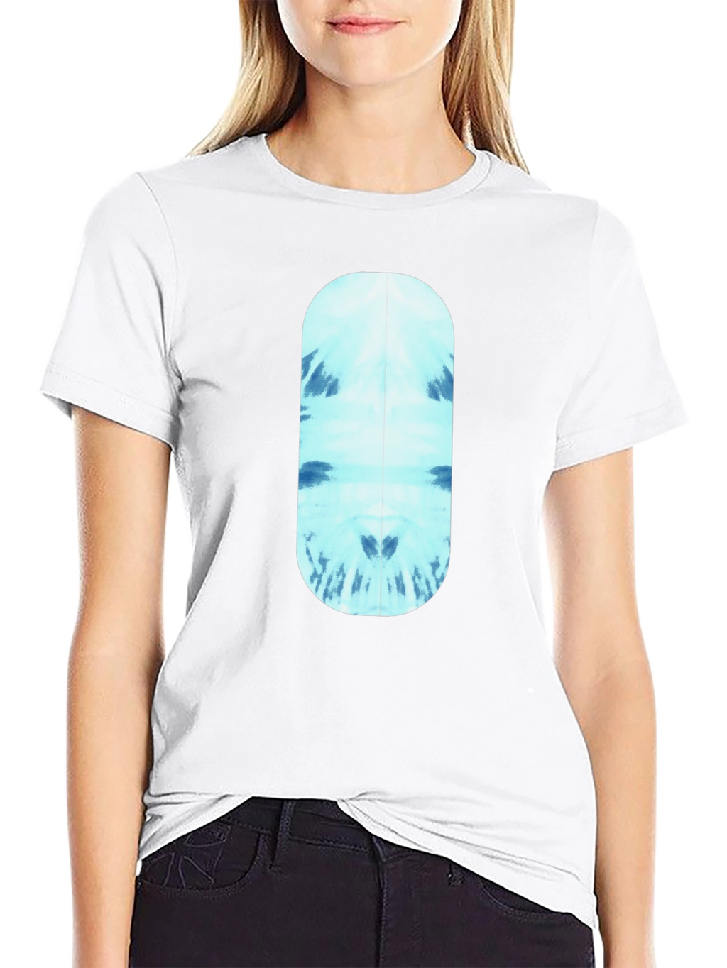 Cool Blue Tie-Dye Capsule Graphic Black T-Shirt