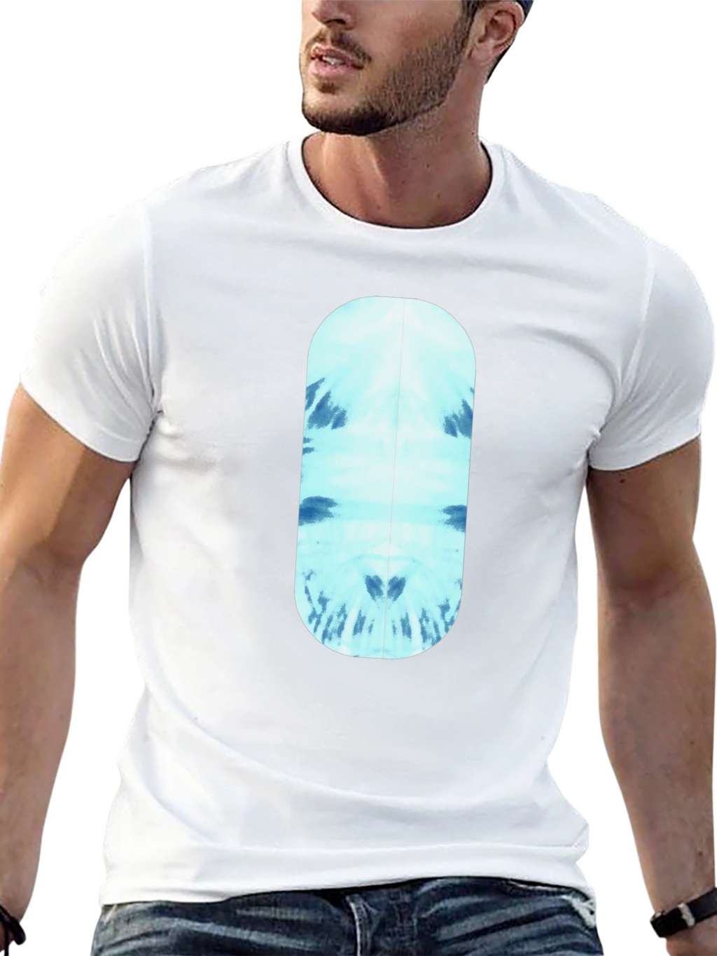 Cool Blue Tie-Dye Capsule Graphic Black T-Shirt
