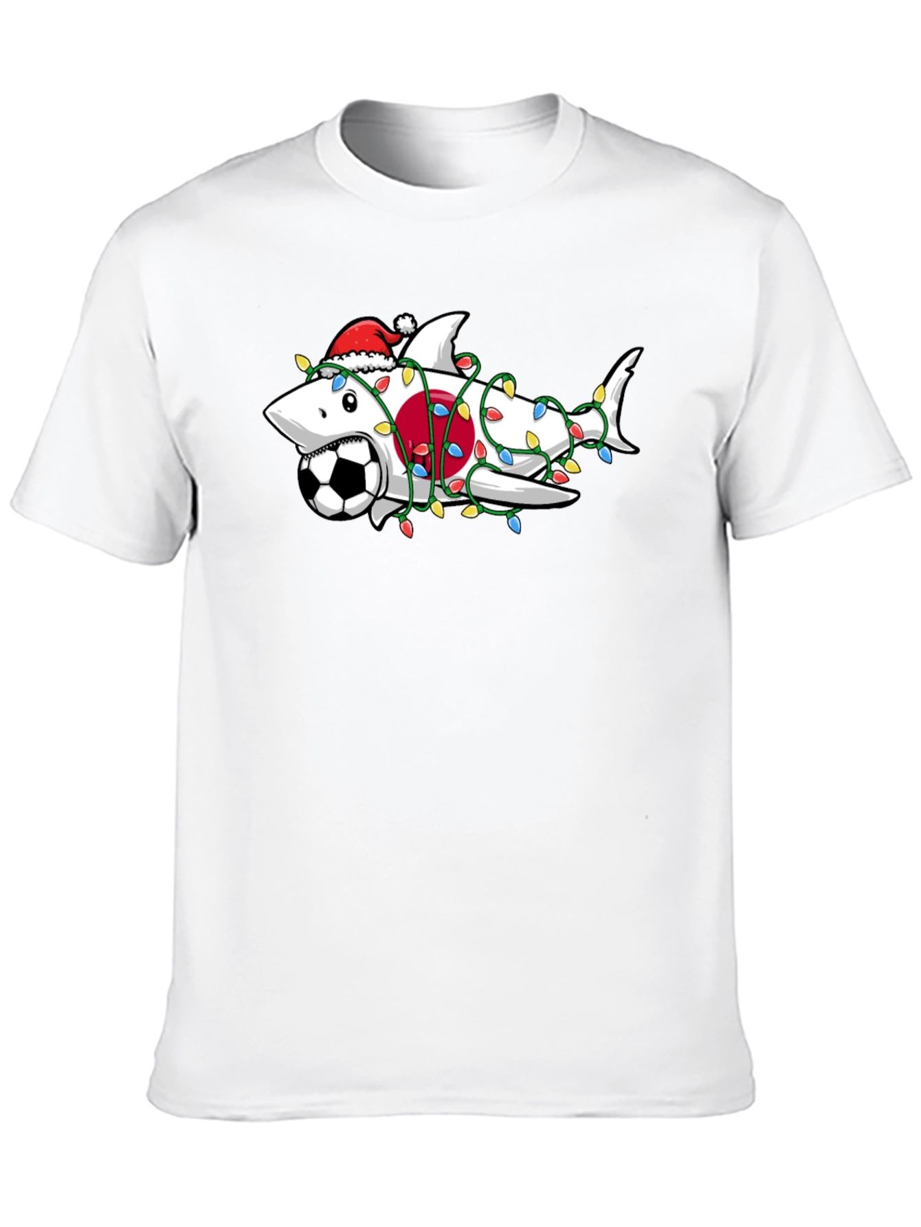 Holiday Shark Soccer Black T-Shirt