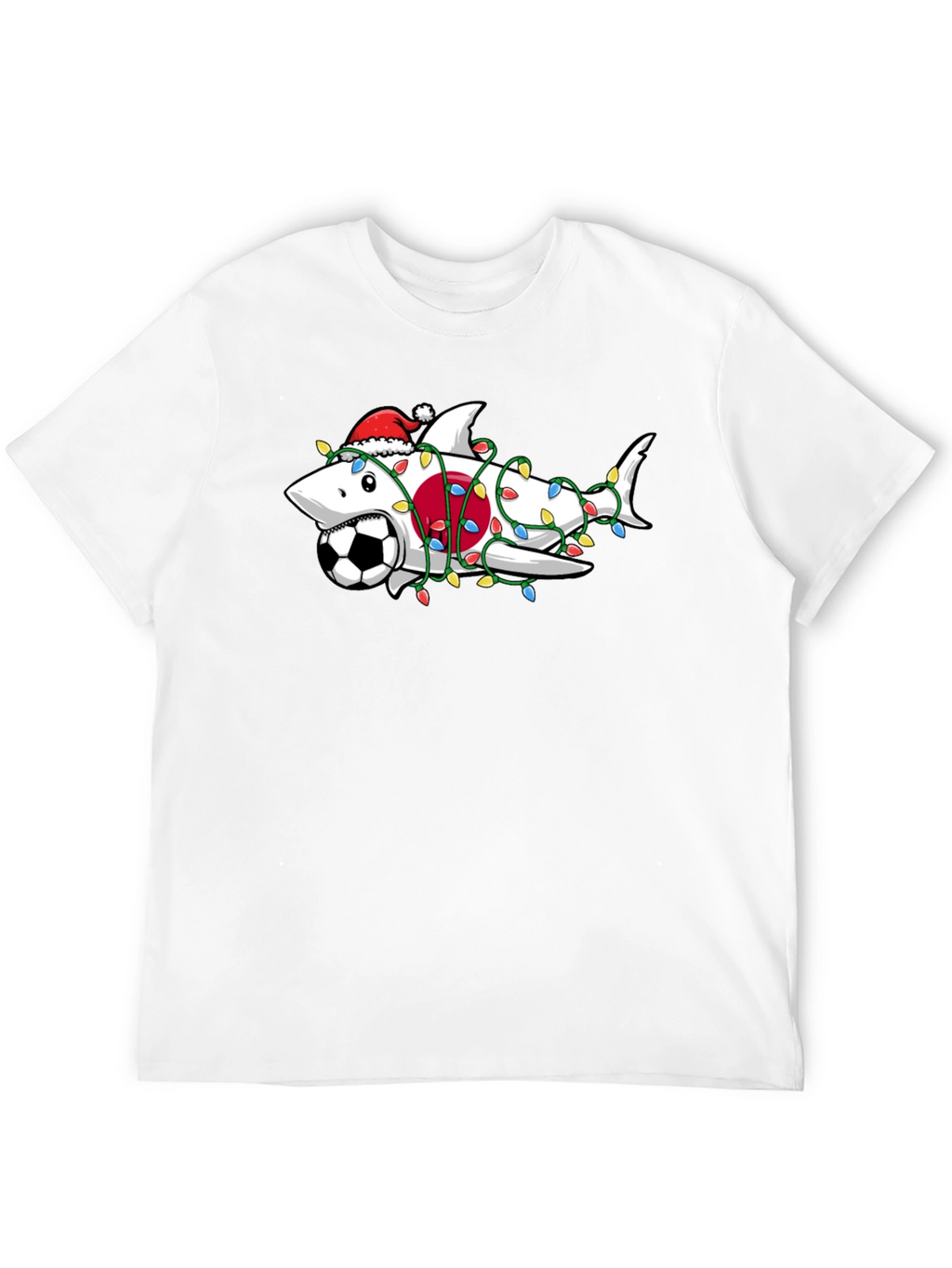 Holiday Shark Soccer Black T-Shirt
