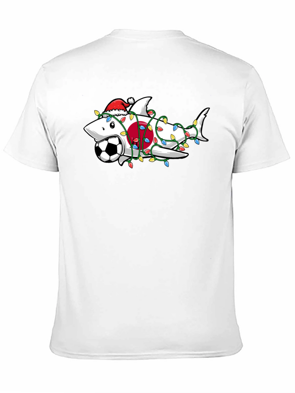 Holiday Shark Soccer Black T-Shirt