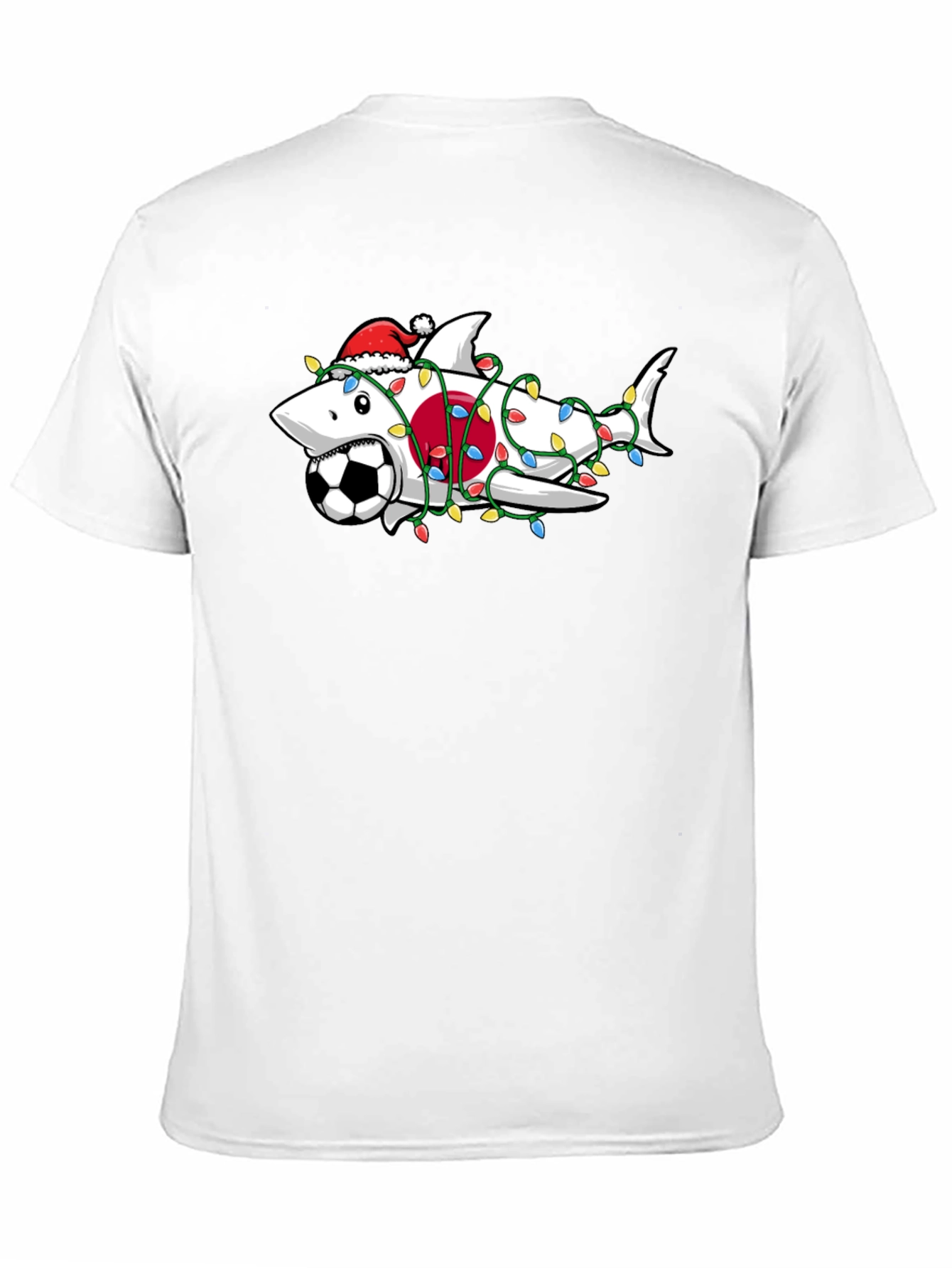 Holiday Shark Soccer Black T-Shirt