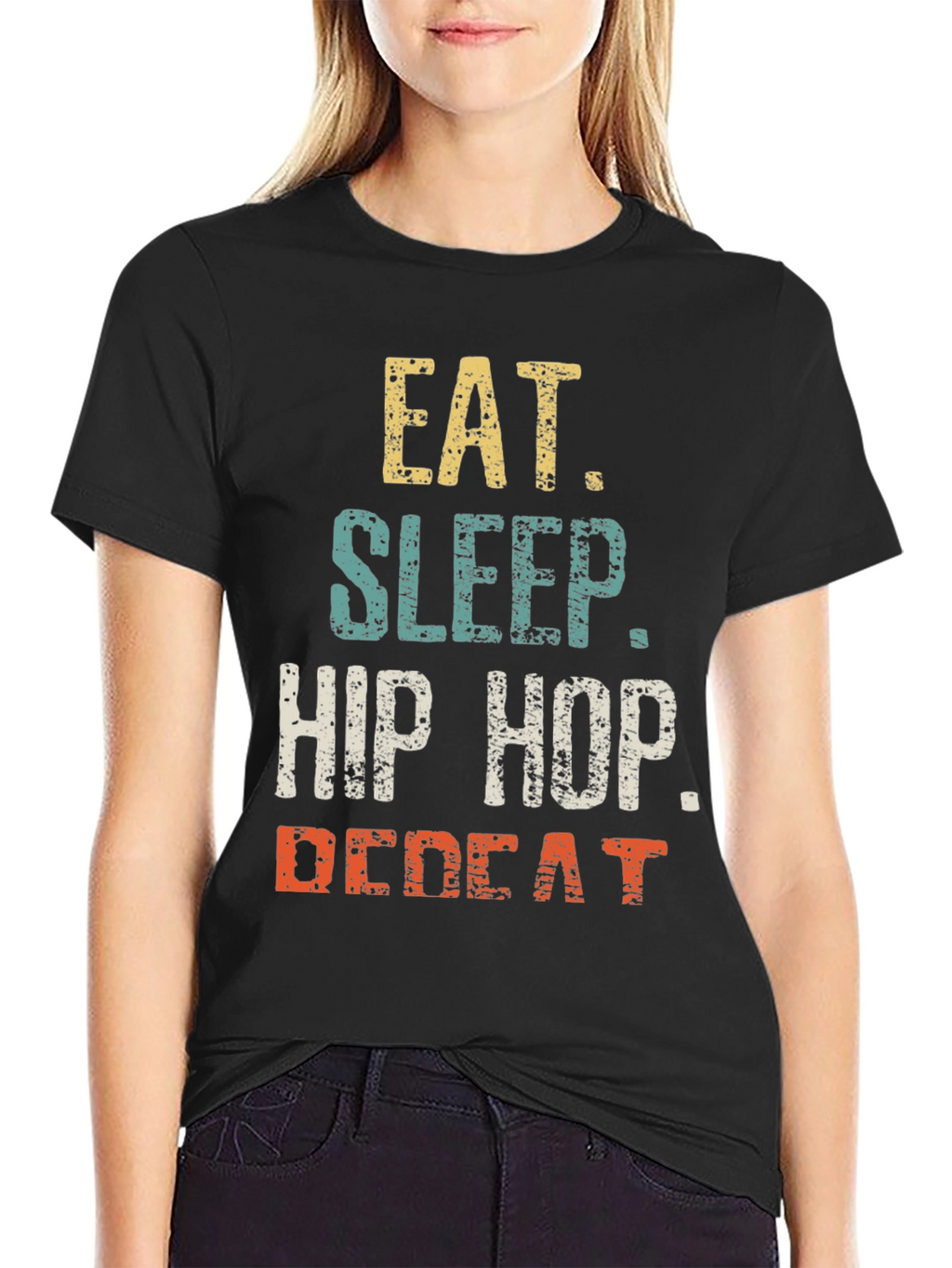 Eat Sleep Hip Hop Repeat Mens Graphic T-Shirt