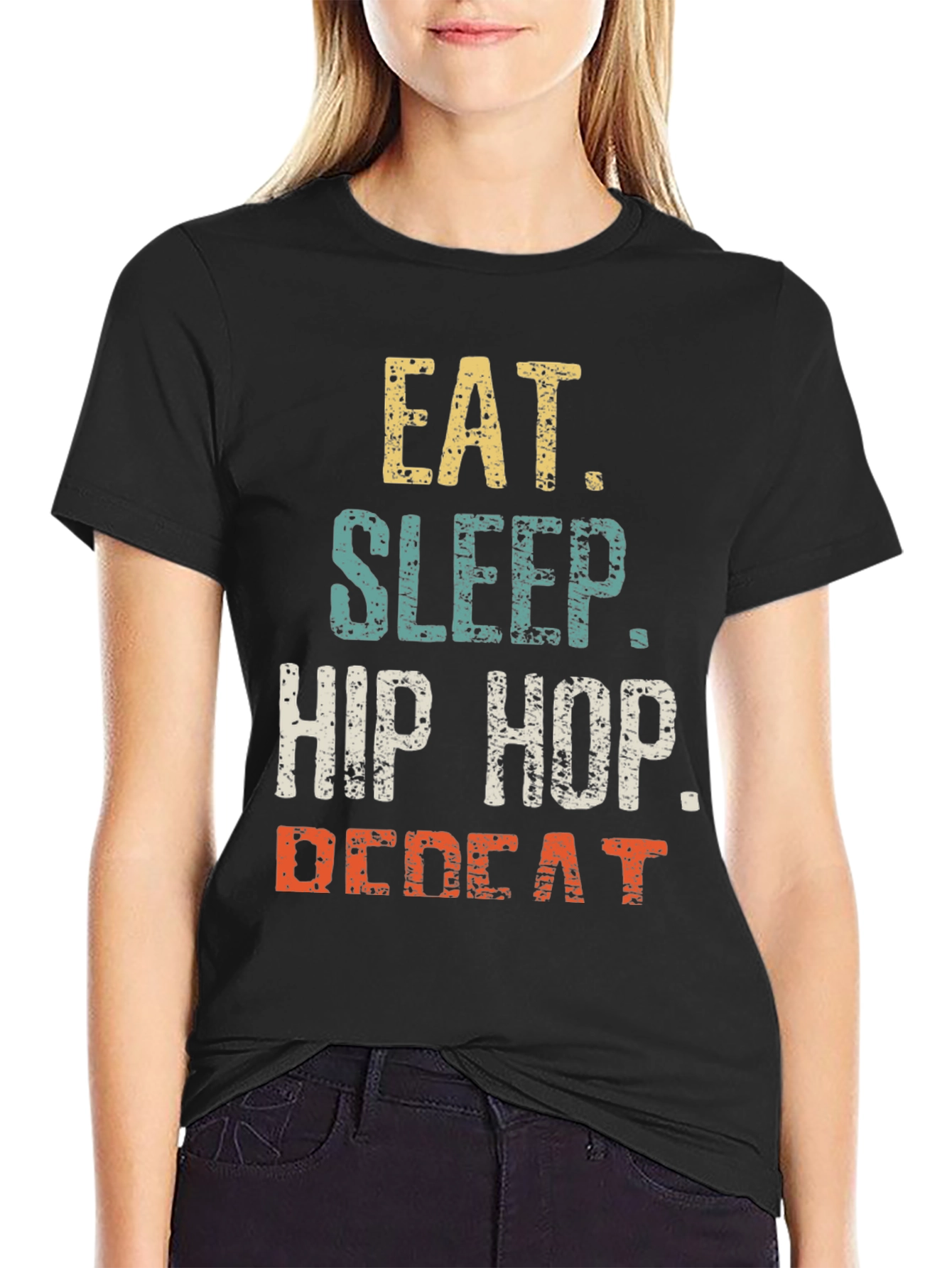 Eat Sleep Hip Hop Repeat Mens Graphic T-Shirt