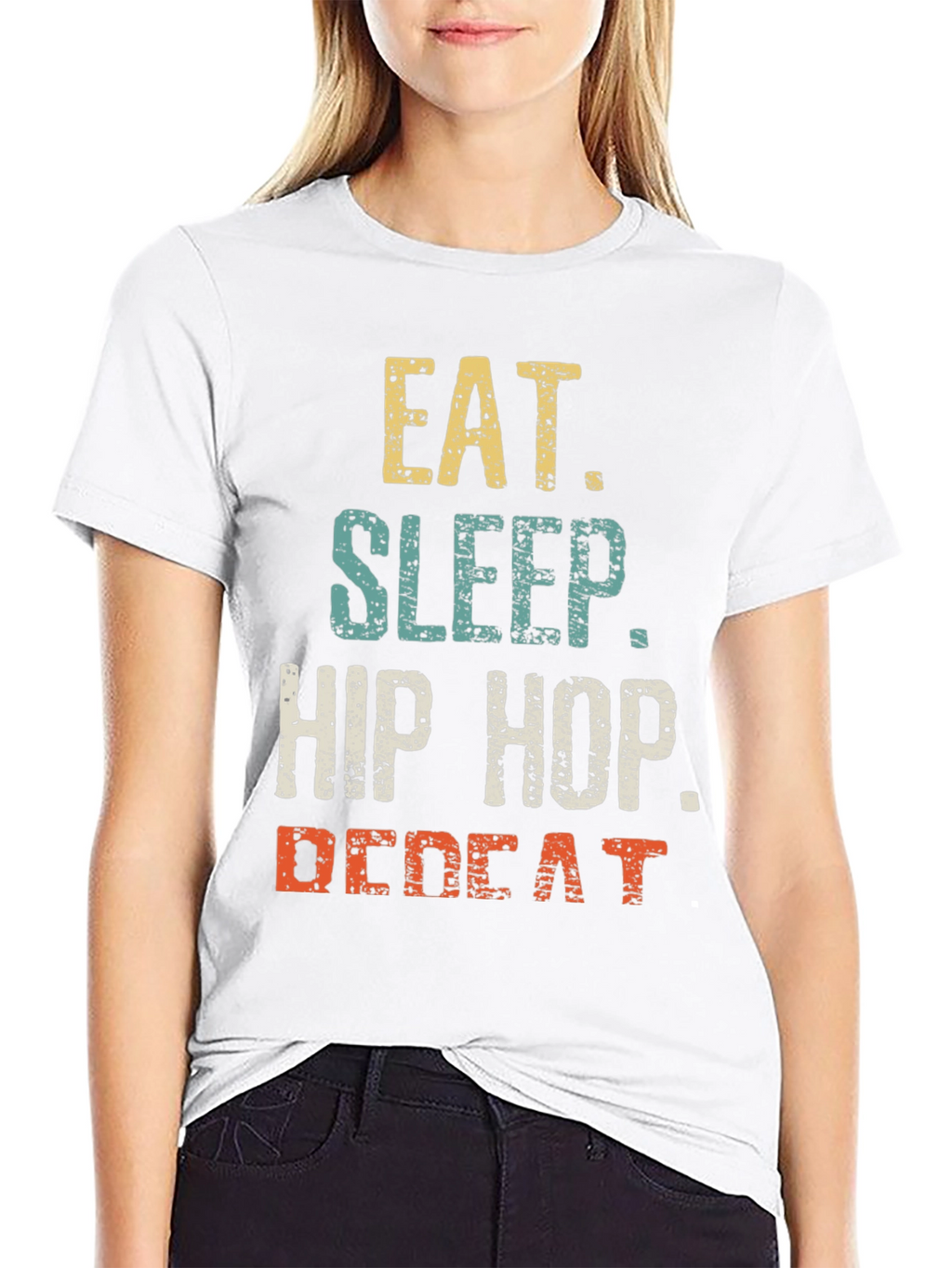 Eat Sleep Hip Hop Repeat Mens Graphic T-Shirt