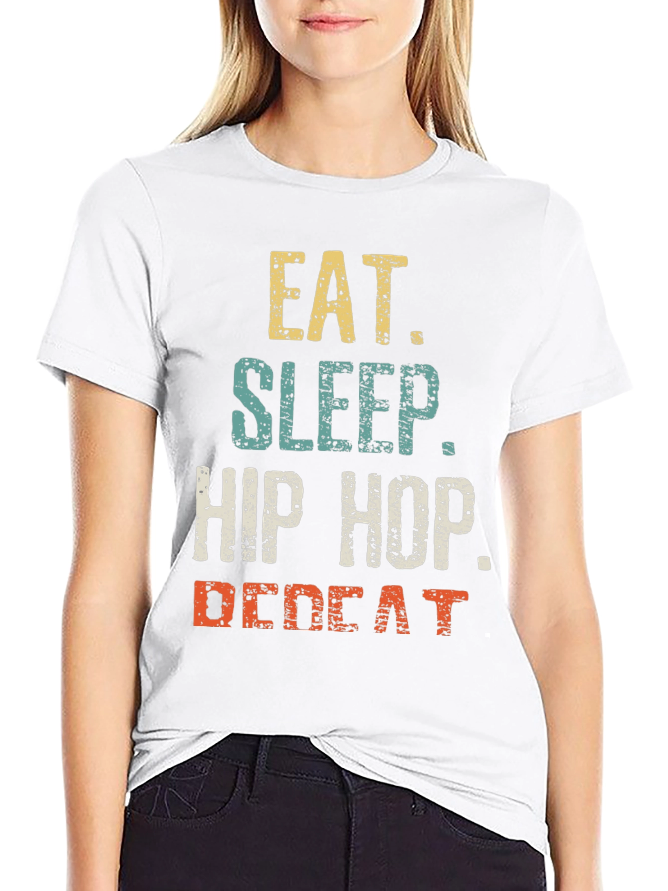 Eat Sleep Hip Hop Repeat Mens Graphic T-Shirt