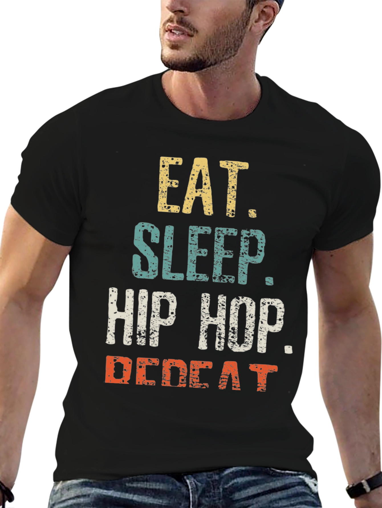 Eat Sleep Hip Hop Repeat Mens Graphic T-Shirt